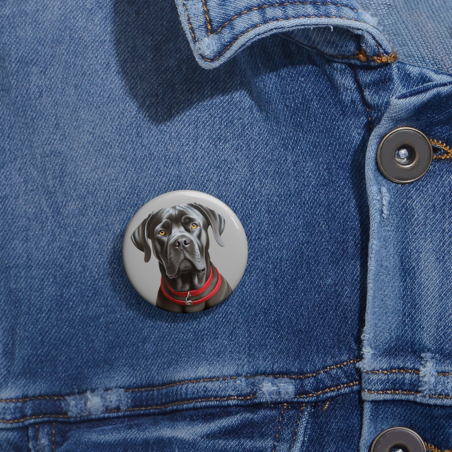 Cane Corso Charm: Metal Pinback Buttons