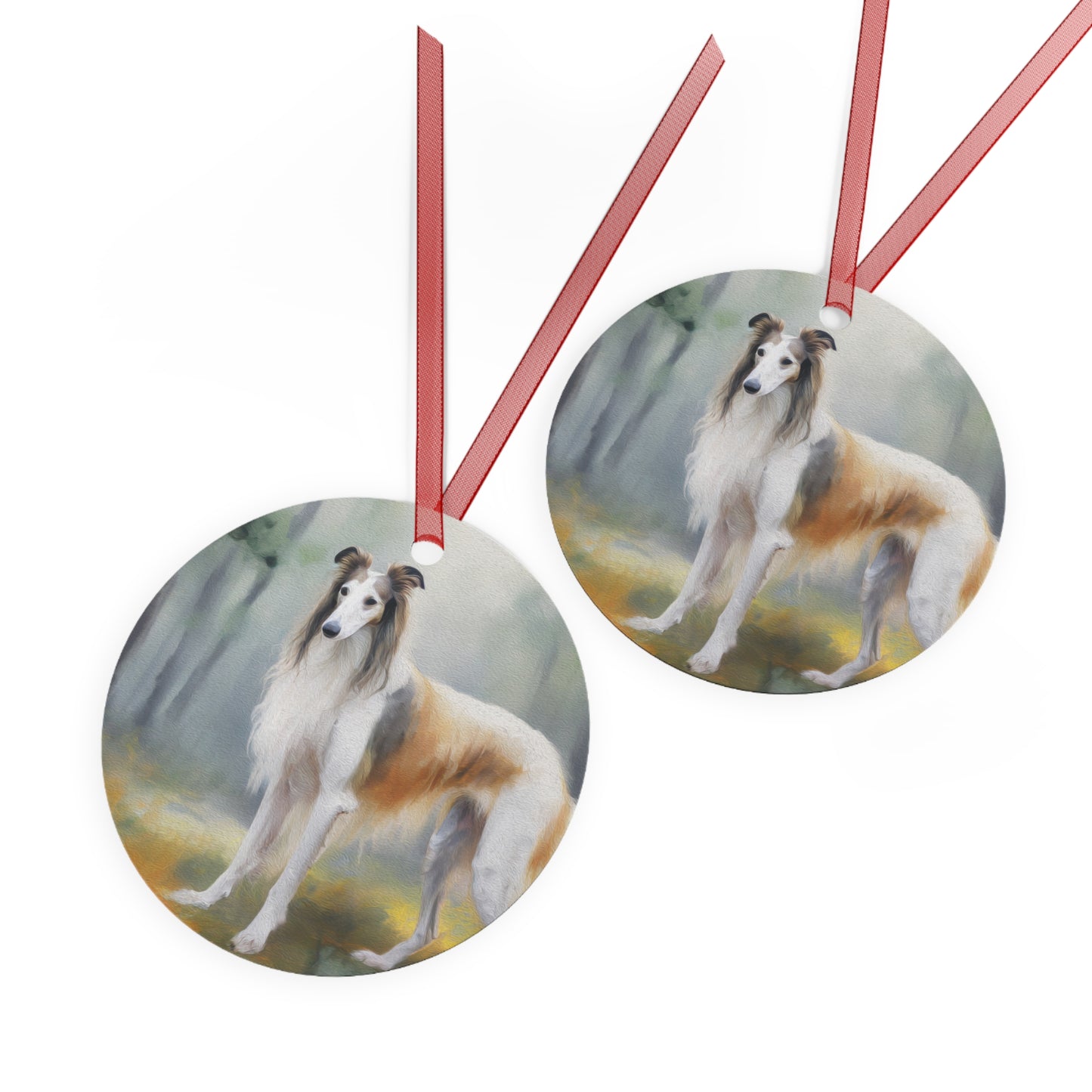 Borzoi 'Russian Wolfhound' Metal Ornaments