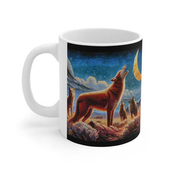Coyotes in Moonlight   -  Ceramic Mug 11oz