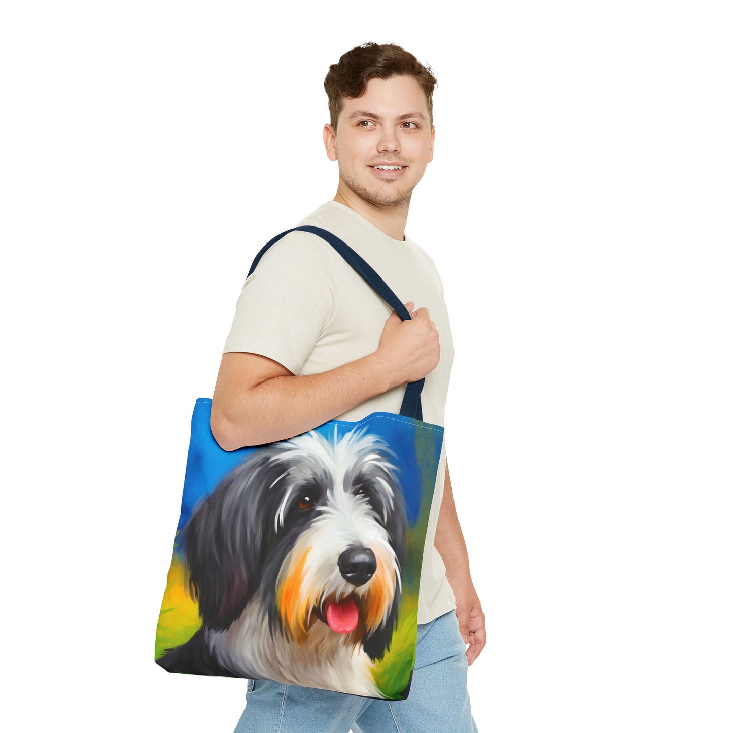 Polish Lowland Sheepdog Polyester Tote Bag (AOP)