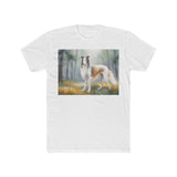 Borzoi 'Russian Wolfhound' Men's Fitted Cotton Crew Tee