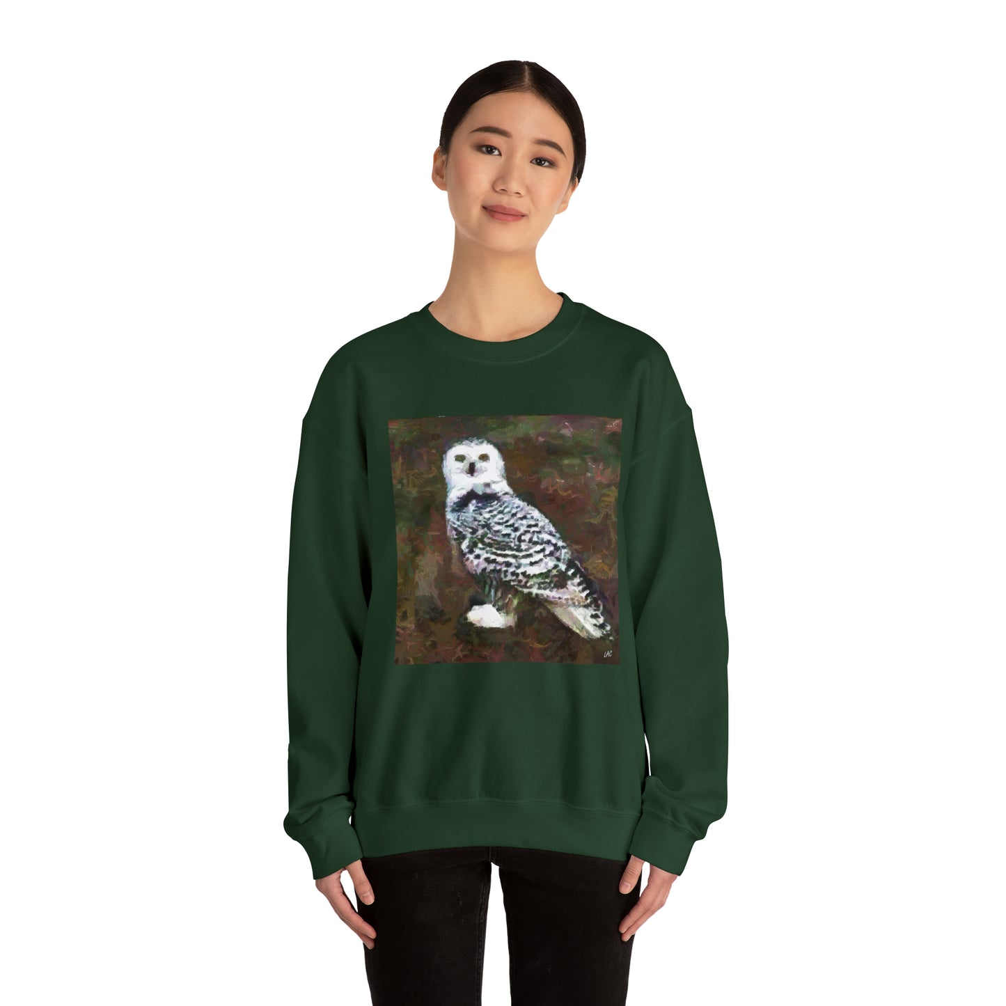 Snowy White Owl Unisex 50/50 Crewneck Sweatshirt