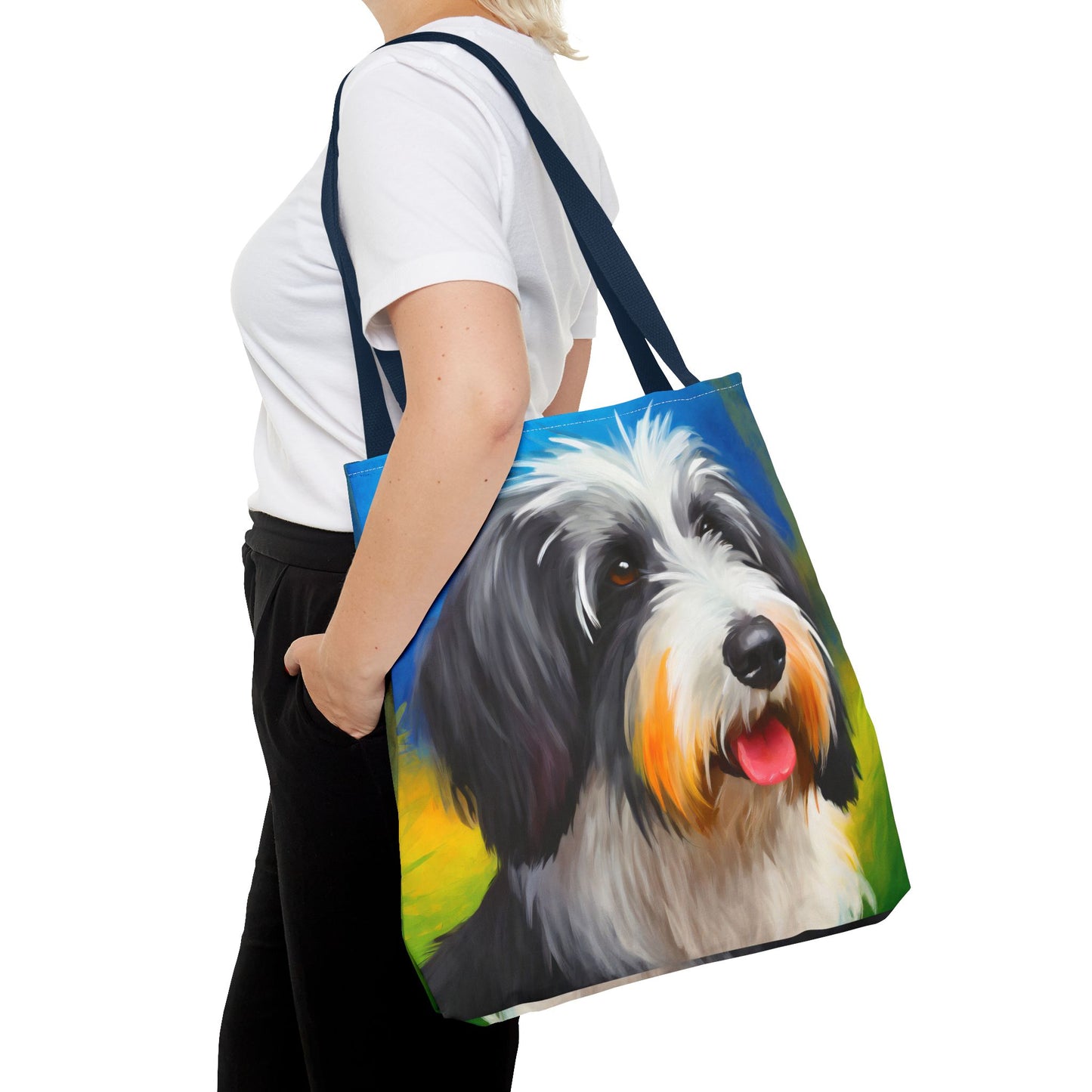 Polish Lowland Sheepdog Polyester Tote Bag (AOP)