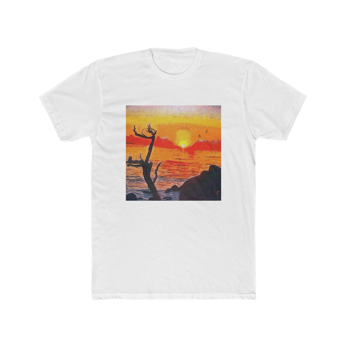 Big Sur Sunset at Pfeiffer Beach - -- Men's Fitted Cotton Crew Tee