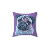 Pug 'Pompey'  -  Spun Polyester Throw Pillow