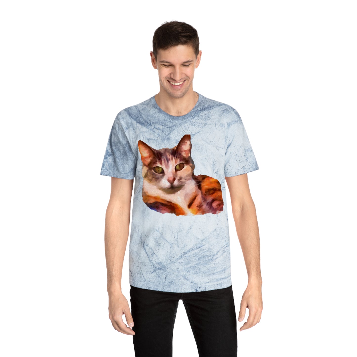 Orange Cat 'Smidget' Unisex Cotton Color Blast T-Shirt