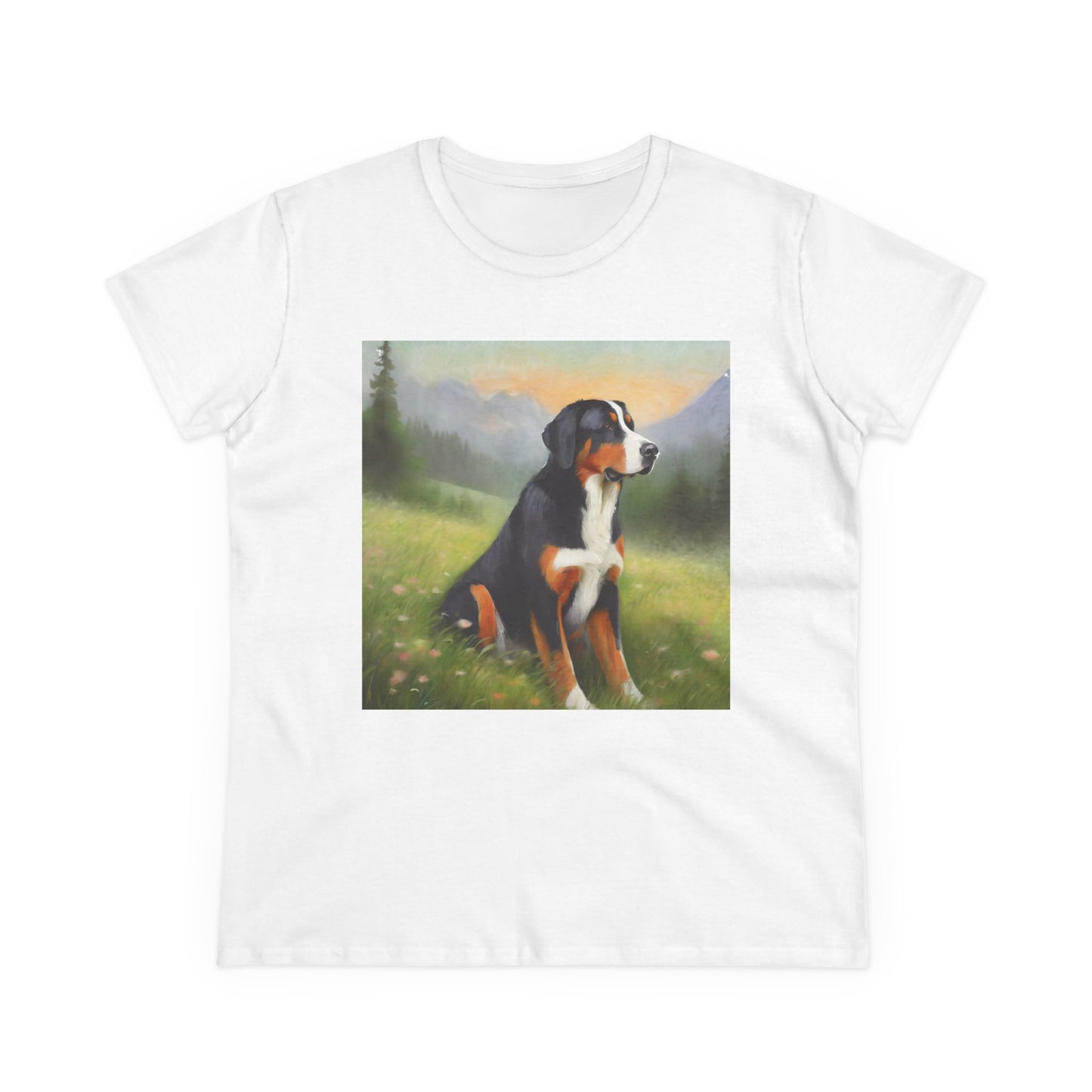 Greater Swiss Mountain Dog Women's Midweight Cotton Tee