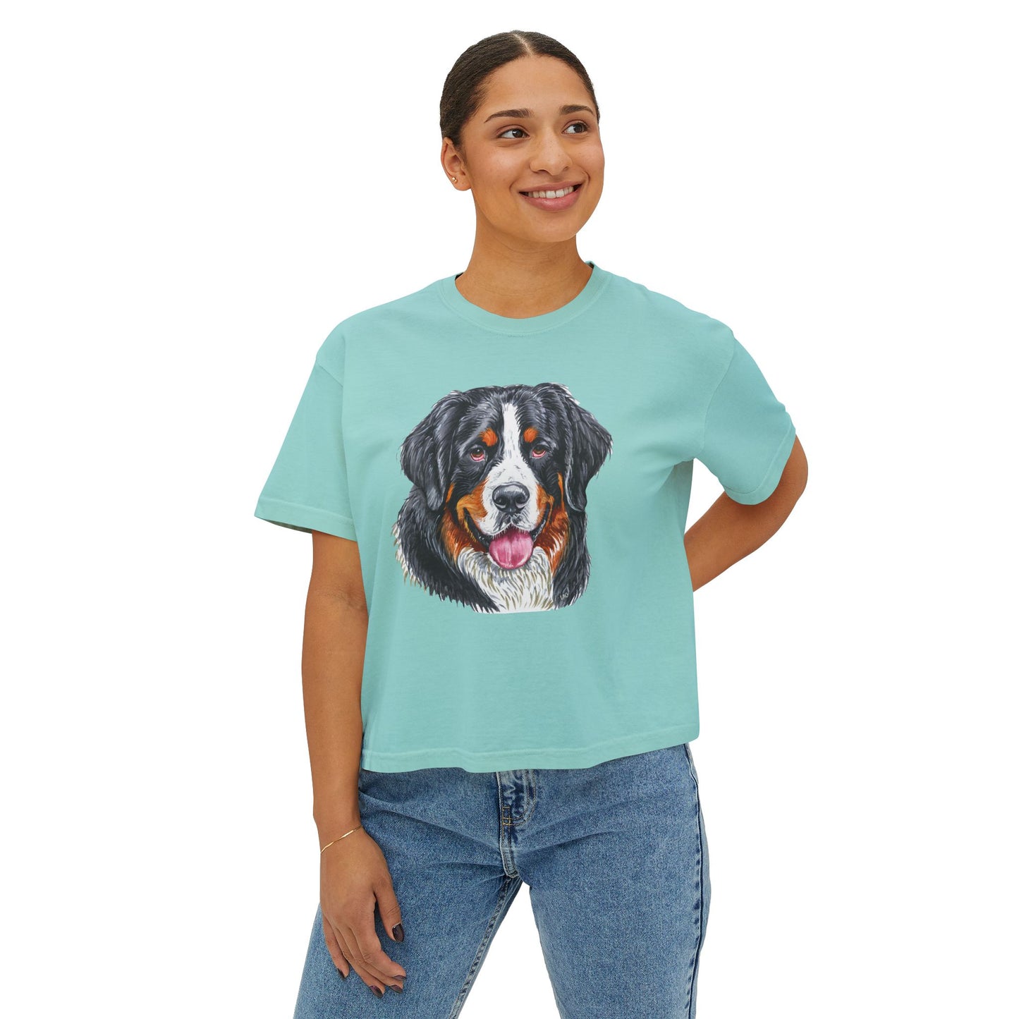 Bernese Mountain Dog #2 Women's Oversized Boxy Tee