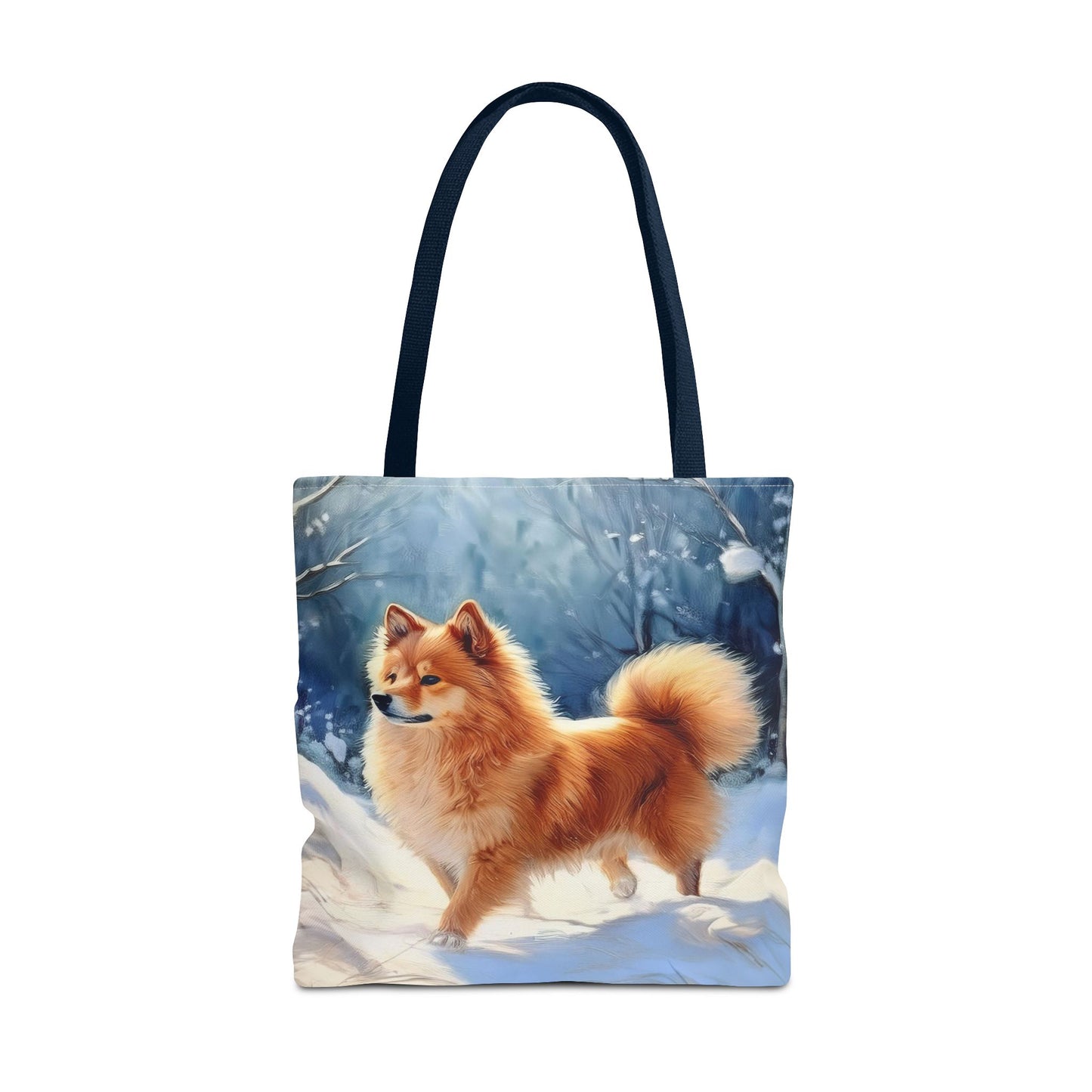 Finnish Spitz Polyester Tote Bag (AOP)
