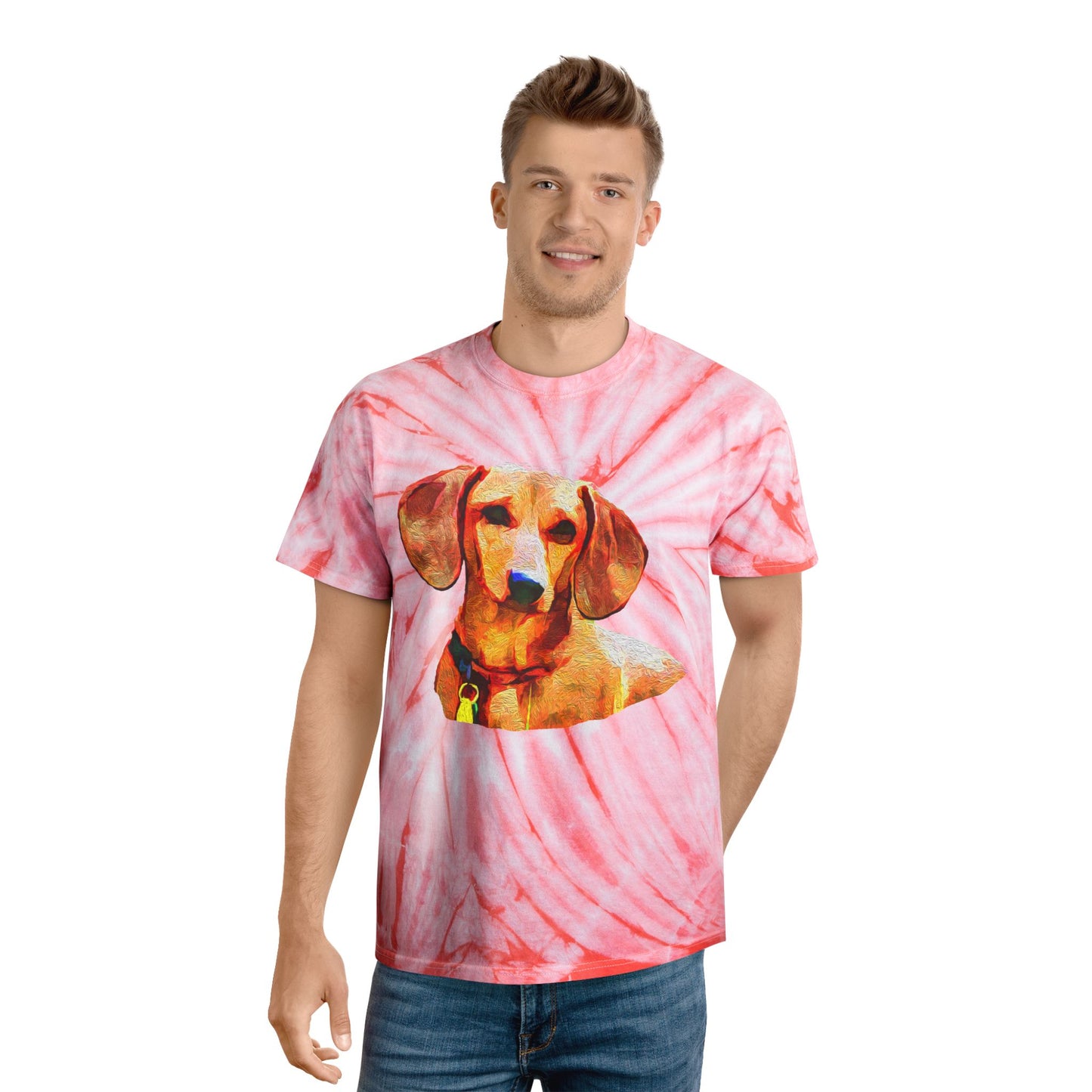 Dachshund 'Daisy' Unisex Cotton Tie-Dye Tee, Cyclone