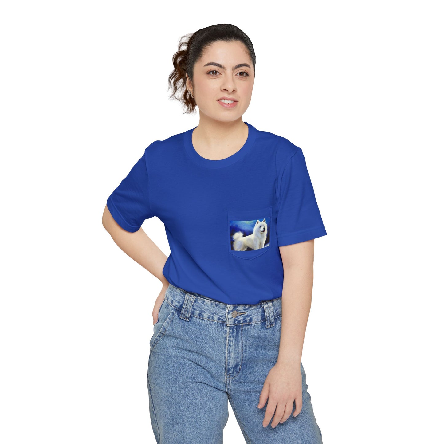American Eskimo Dog Unisex Pocket T-shirt