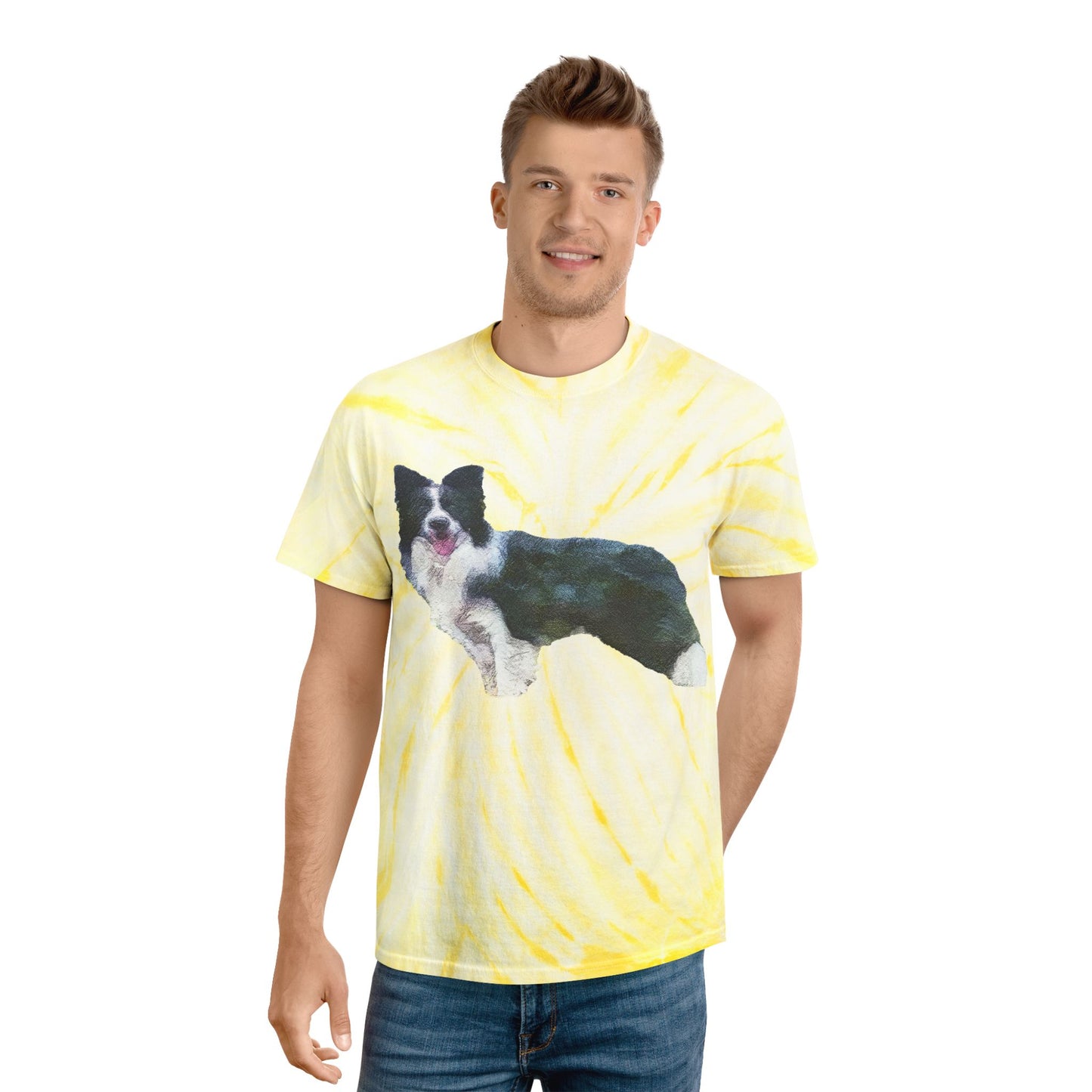 Border Collie '#1' Cyclone Tie-Dye Tee