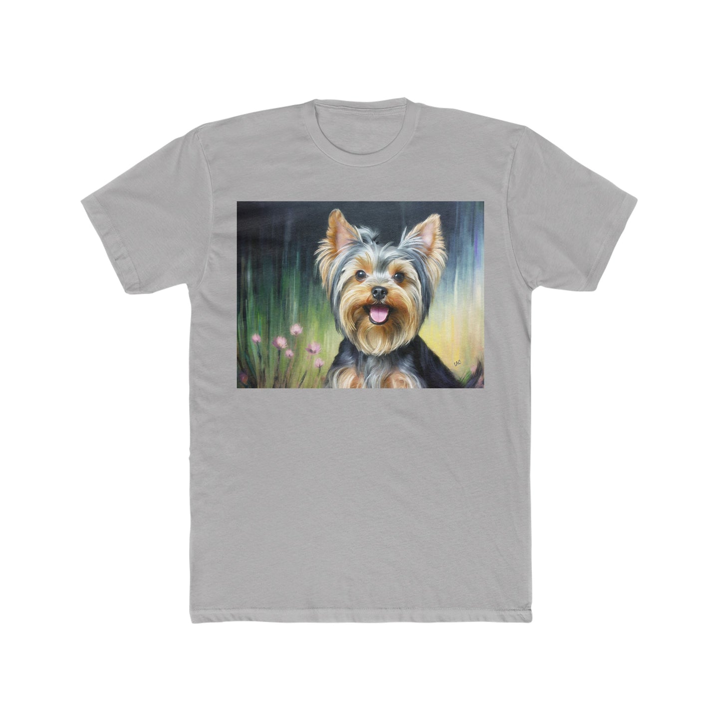 Yorkie #3 -- Men's Fitted Cotton Crew Tee