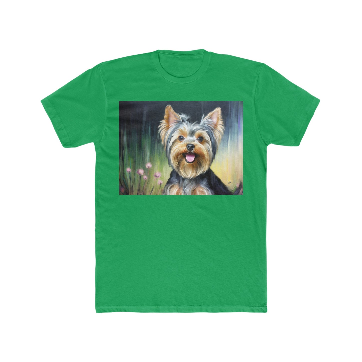 Yorkie #3 -- Men's Fitted Cotton Crew Tee
