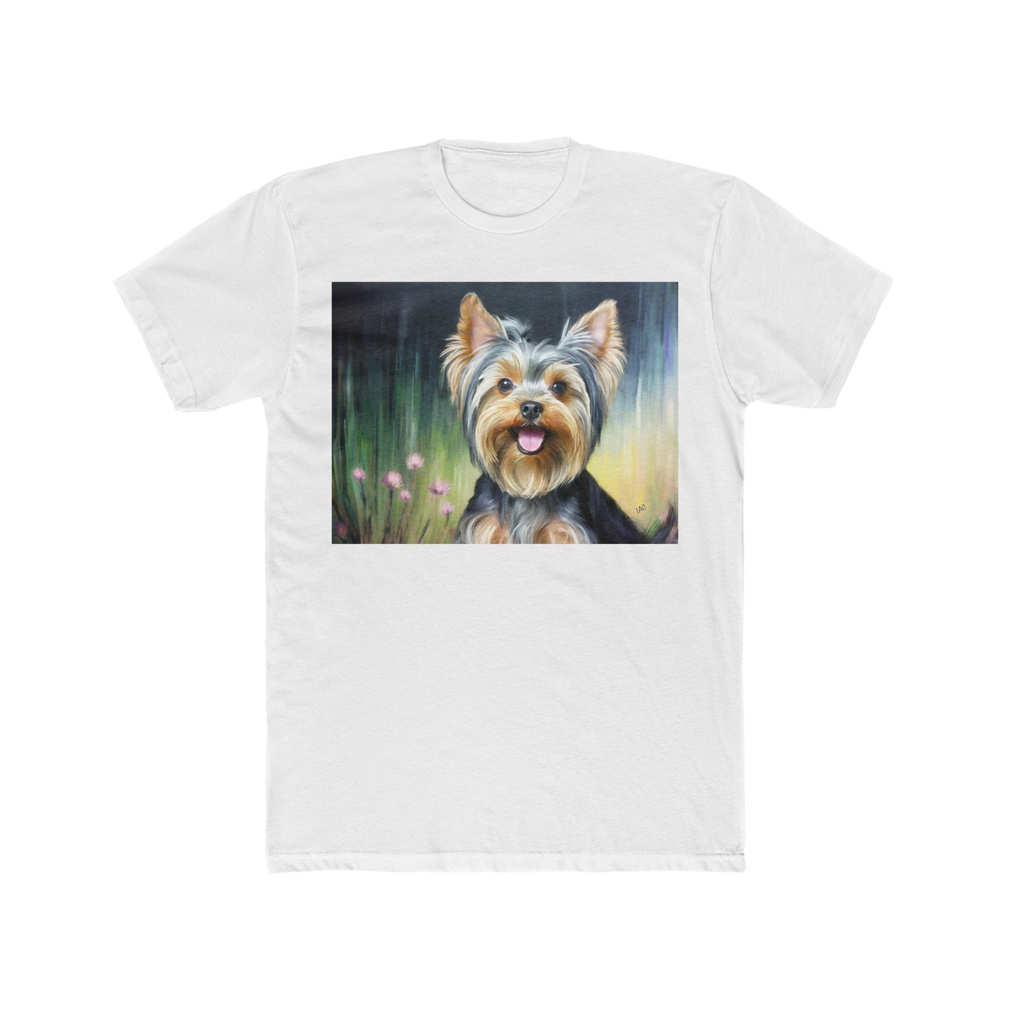 Yorkie #3 -- Men's Fitted Cotton Crew Tee