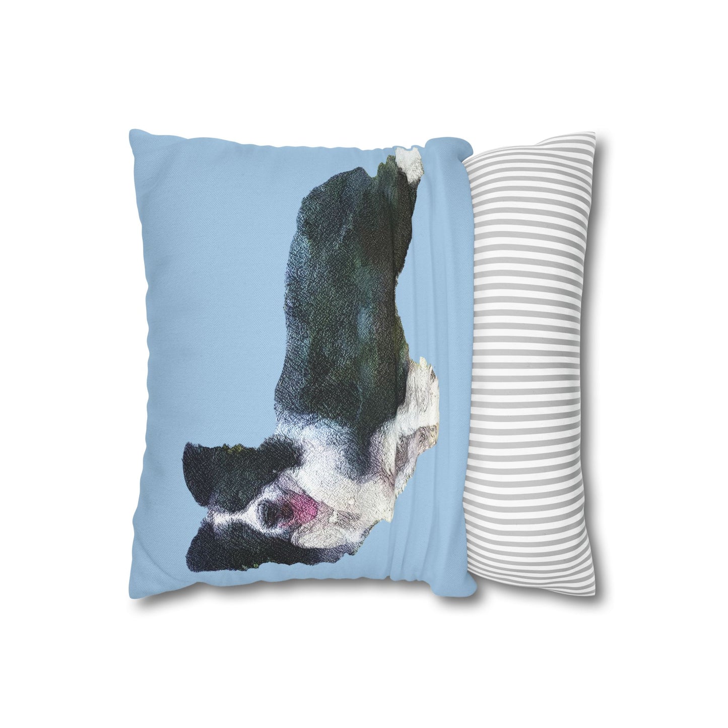 Border Collie '#1' Spun Polyester Throw Pillow