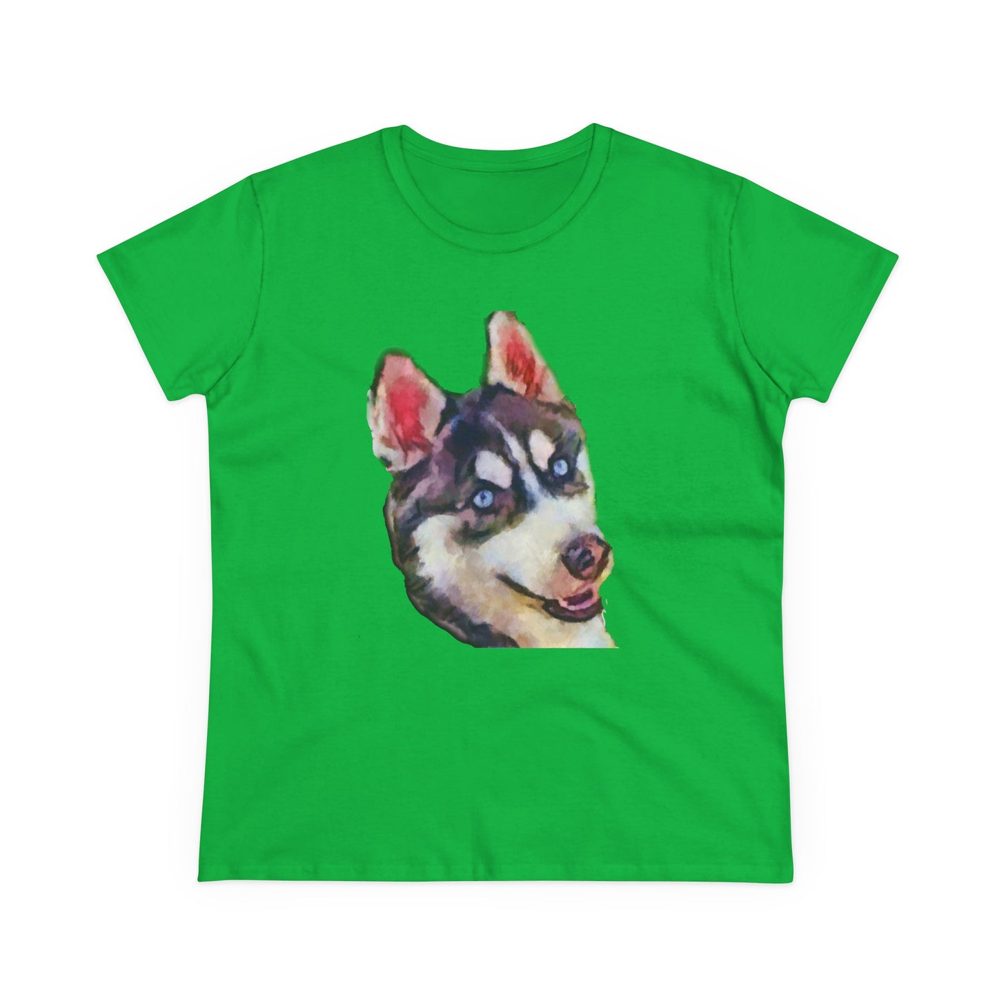 Siberian Husky 'Iditarod' Women's Midweight Cotton Tee