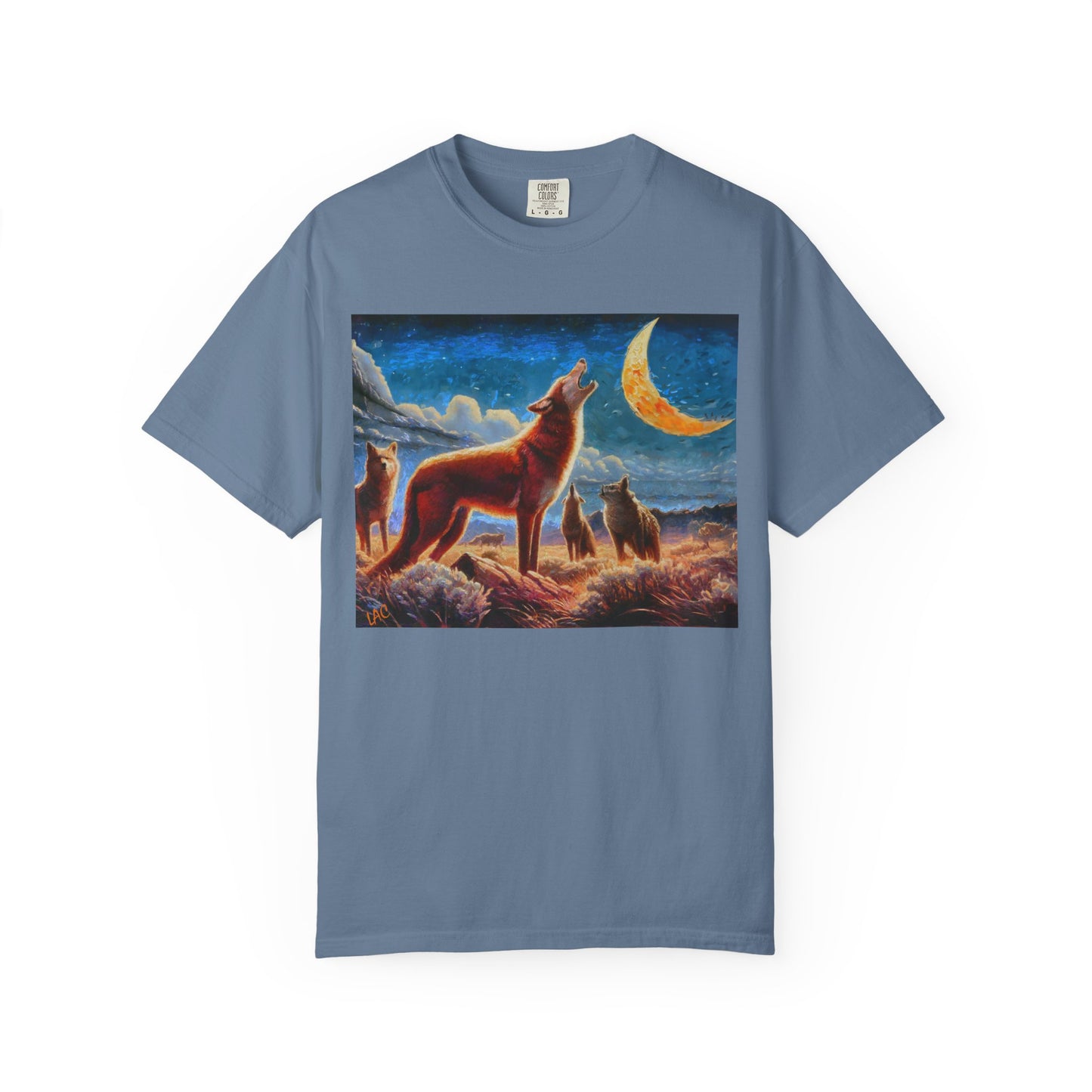 Coyotes under Moonlight Unisex Relaxed Fit Garment-Dyed T-shirt