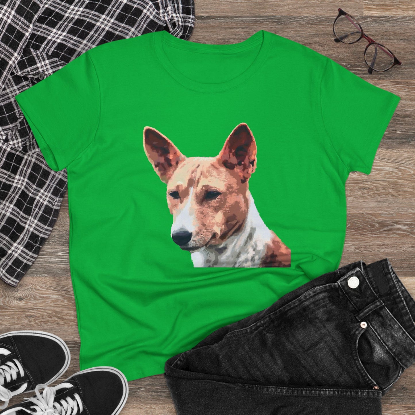 Basenji Women's Midweight Cotton Tee - A Whisper of Comfort