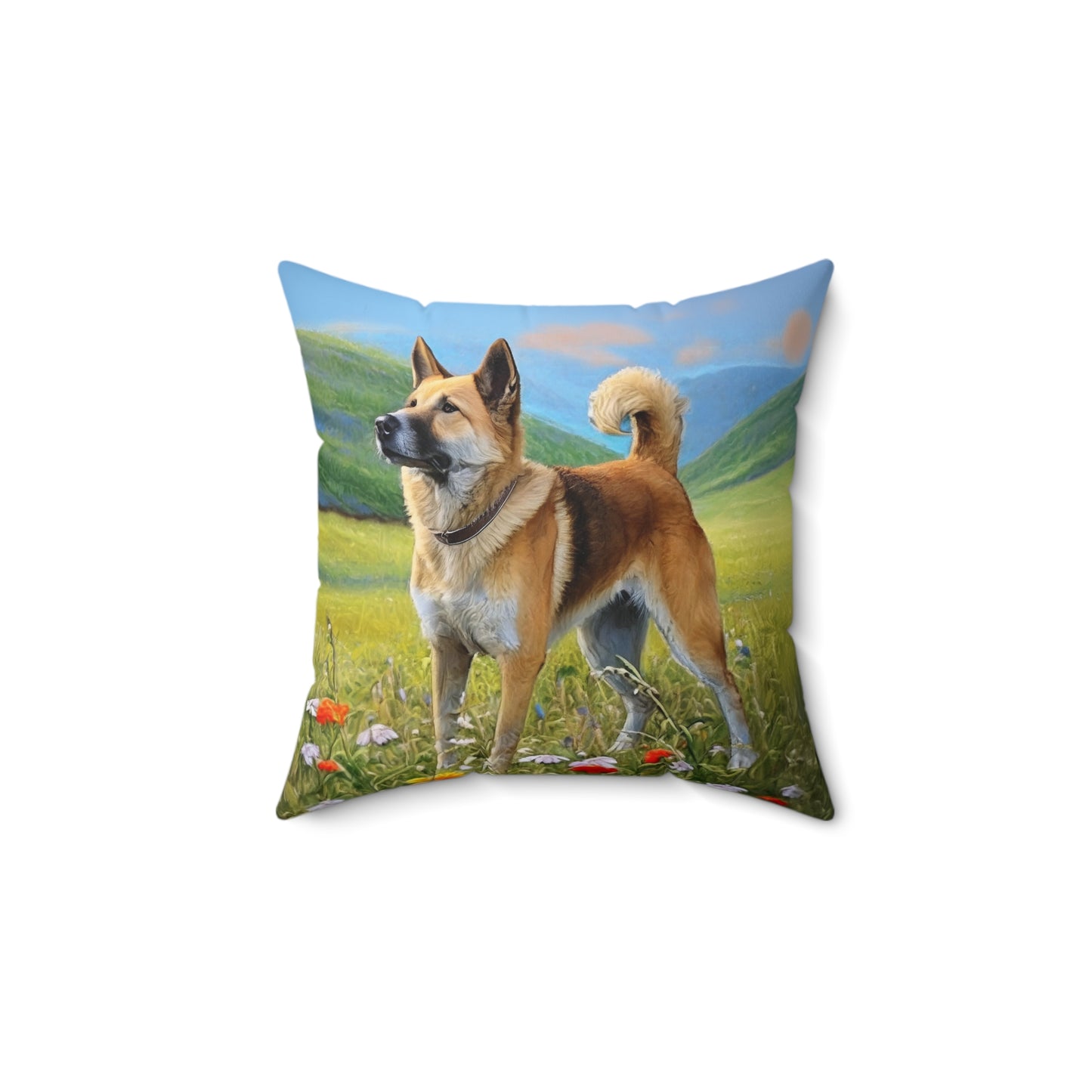 Korean Jindo Spun Polyester Throw Pillow