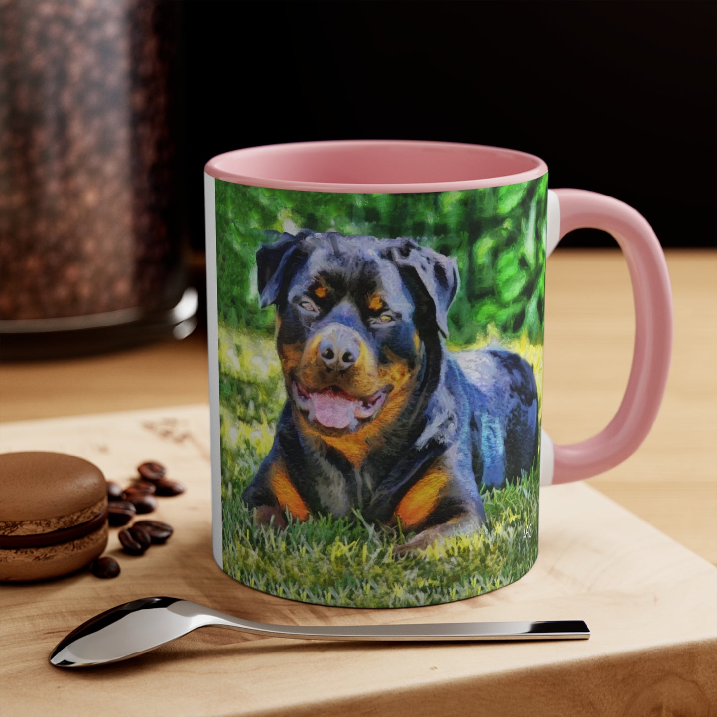 Rottweiler 'Lina' Accent Coffee Mug, 11oz