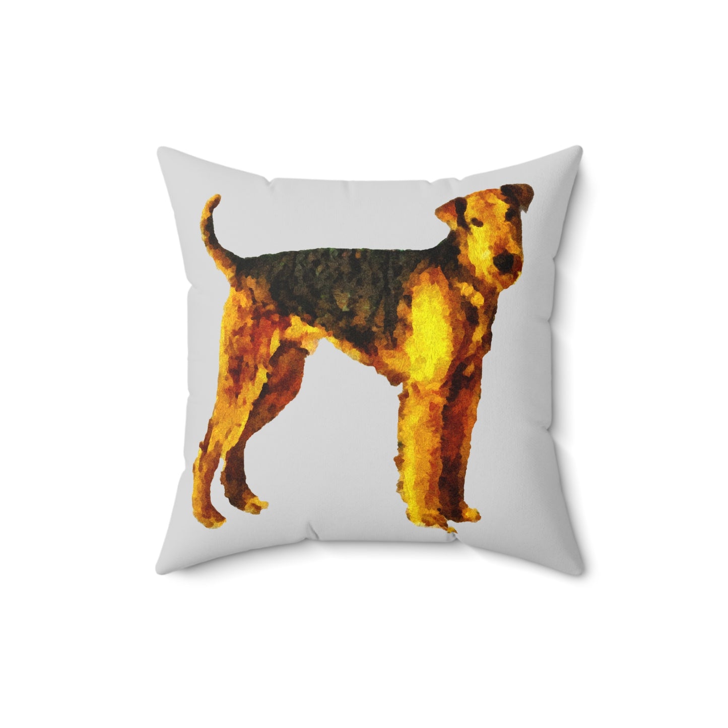 Airedale Terrier 'Lucy' Spun Polyester Throw Pillow