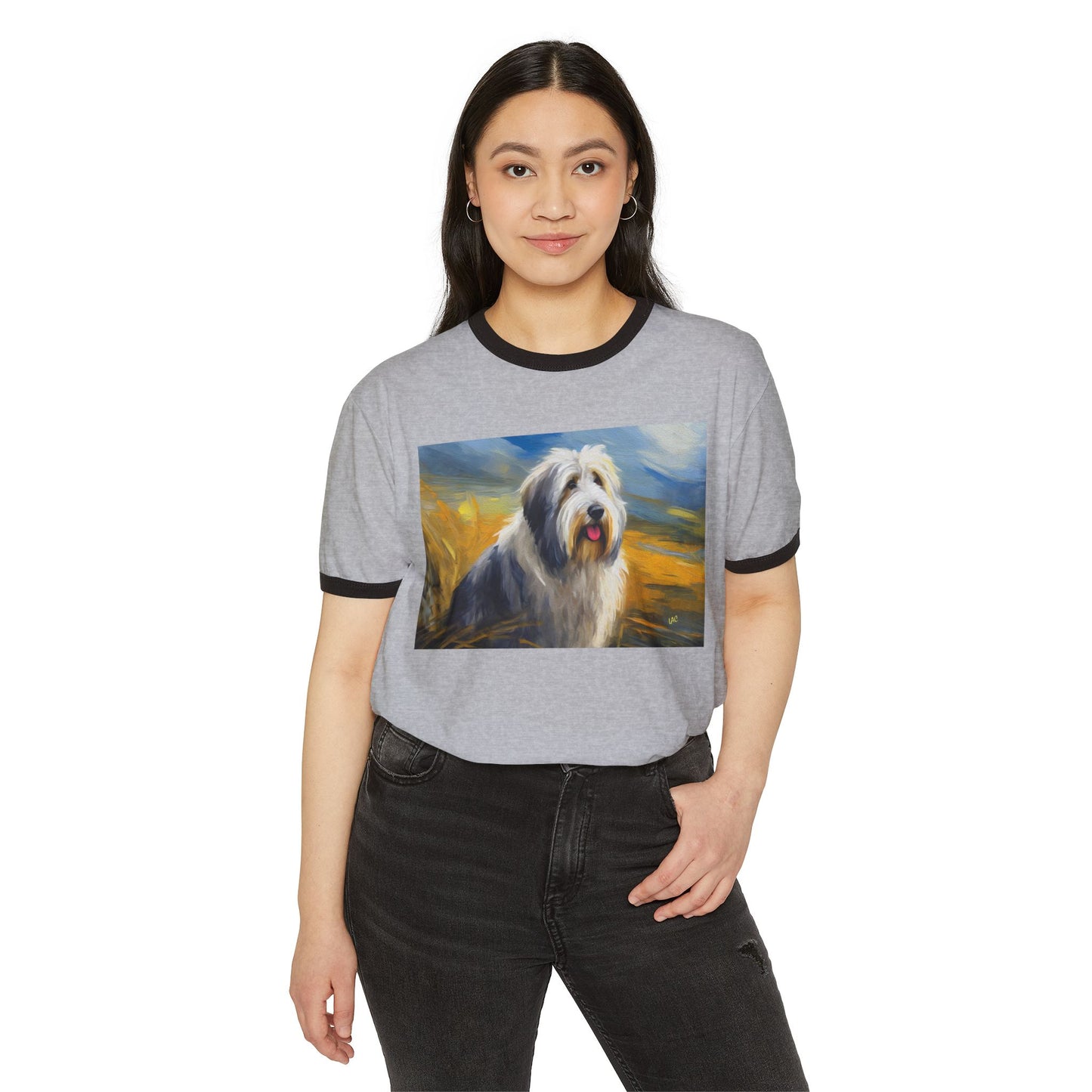 Old English Sheepdog Classic Cotton Ringer T-Shirt