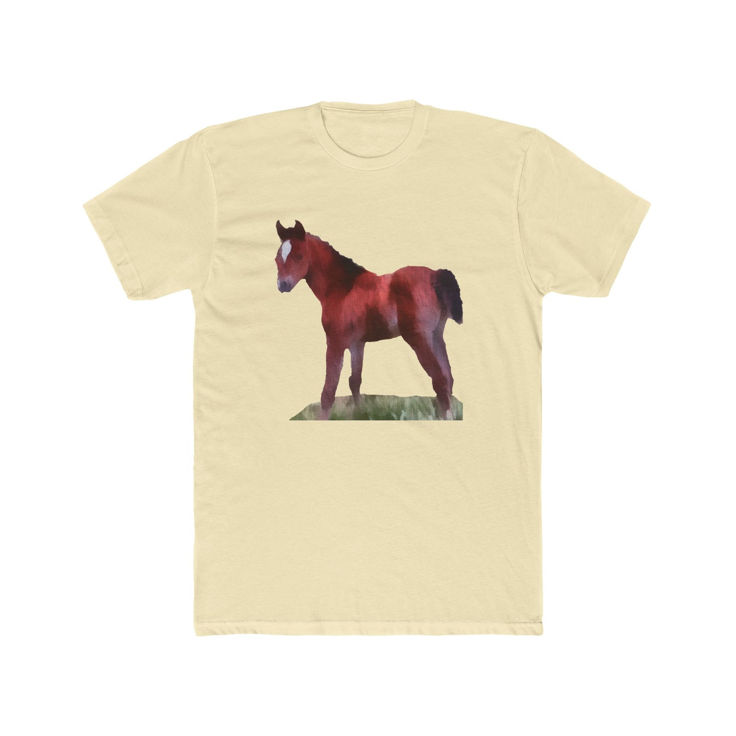 Horse 'Contata' - Men's Fitted Cotton Crew Tee