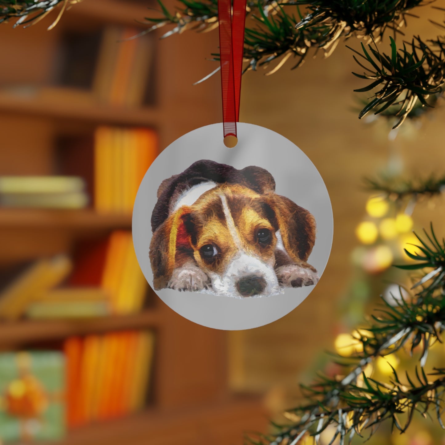 Beagle 'Daisy Mae' Christmas Tree Metal Ornaments