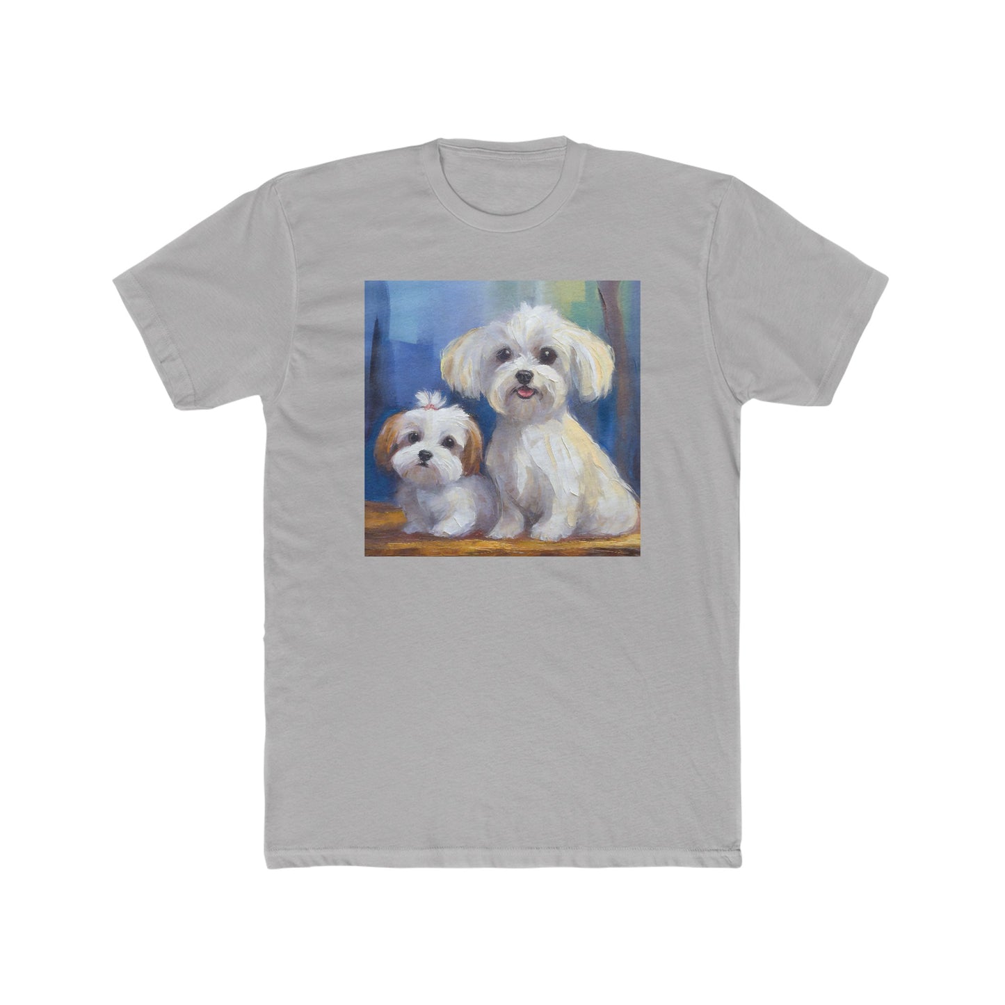 Maltese Puppies -- Men's Fitted Cotton Crew Tee