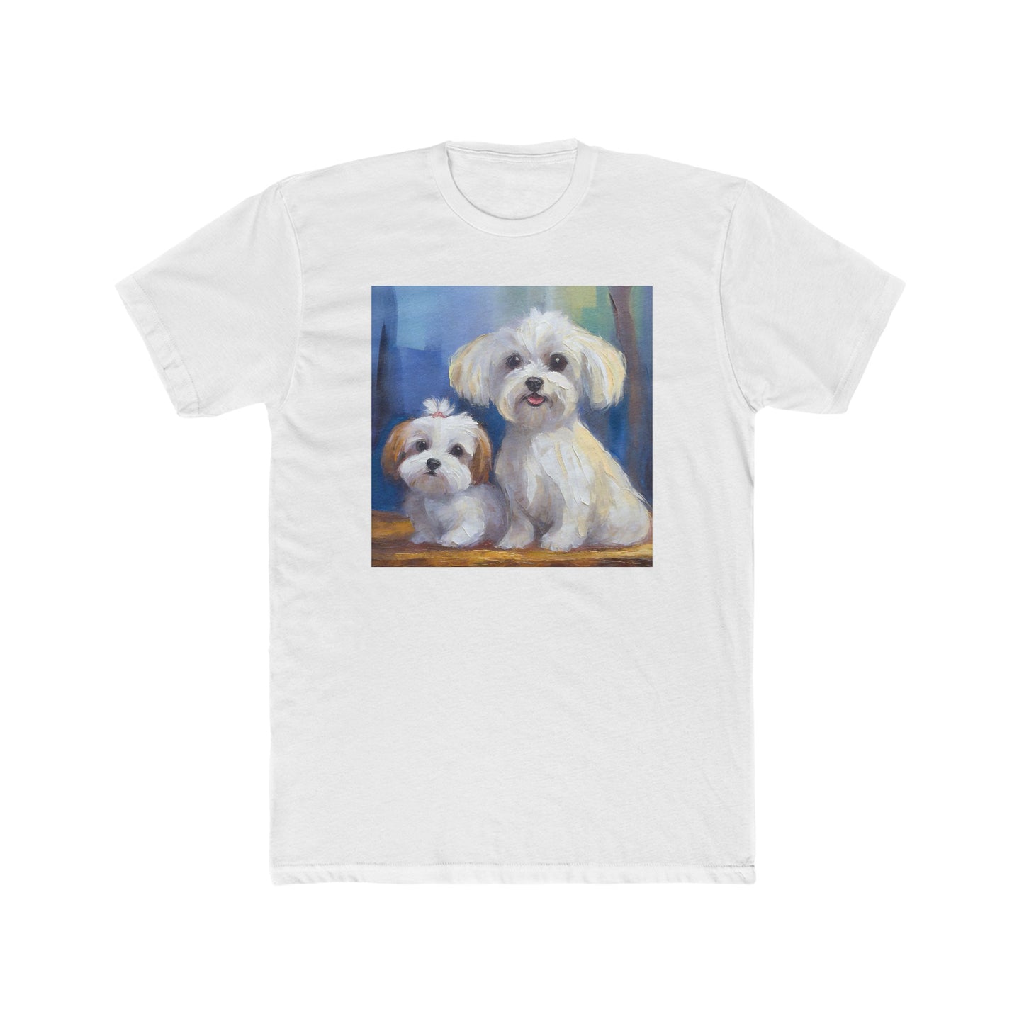 Maltese Puppies -- Men's Fitted Cotton Crew Tee