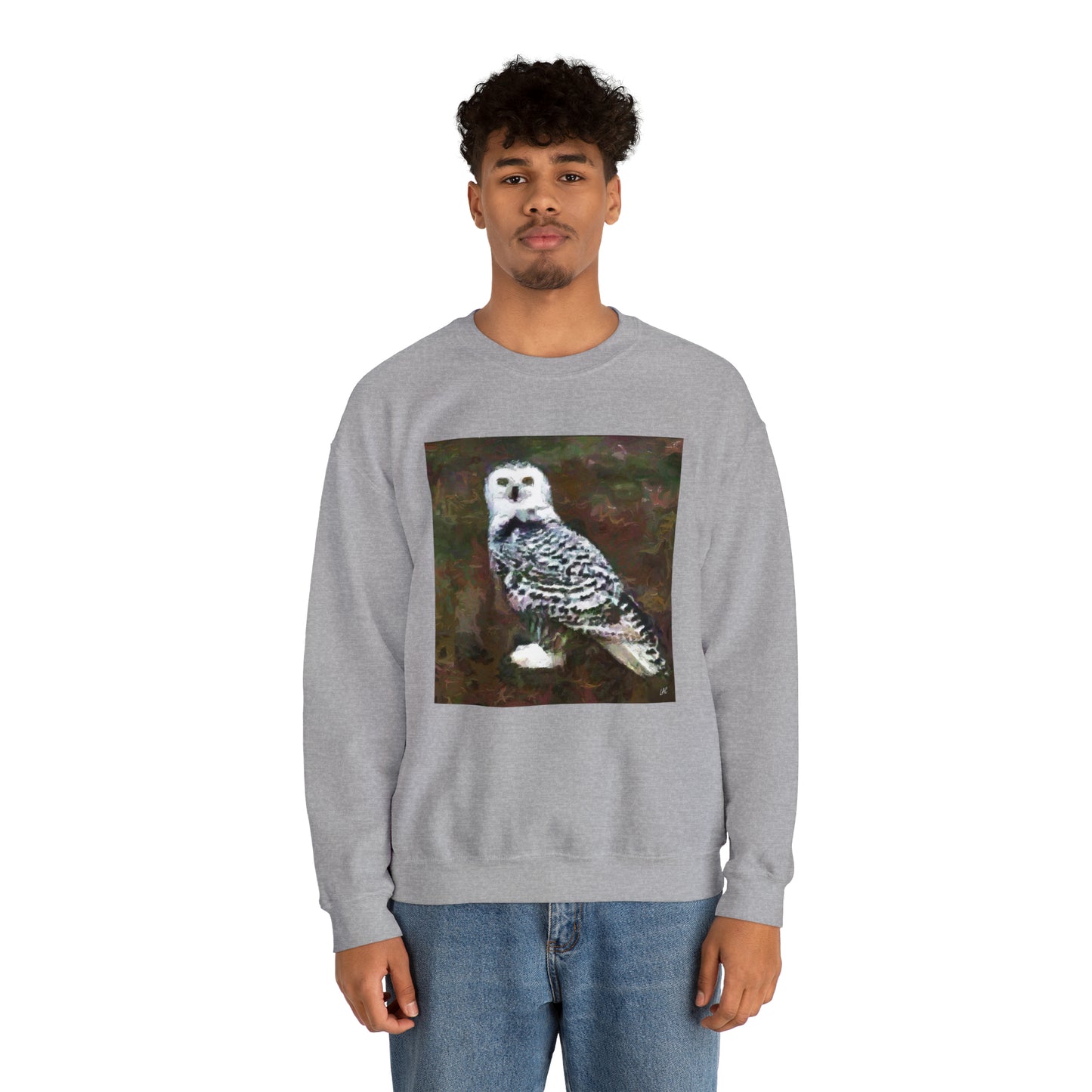 Snowy White Owl Unisex 50/50 Crewneck Sweatshirt