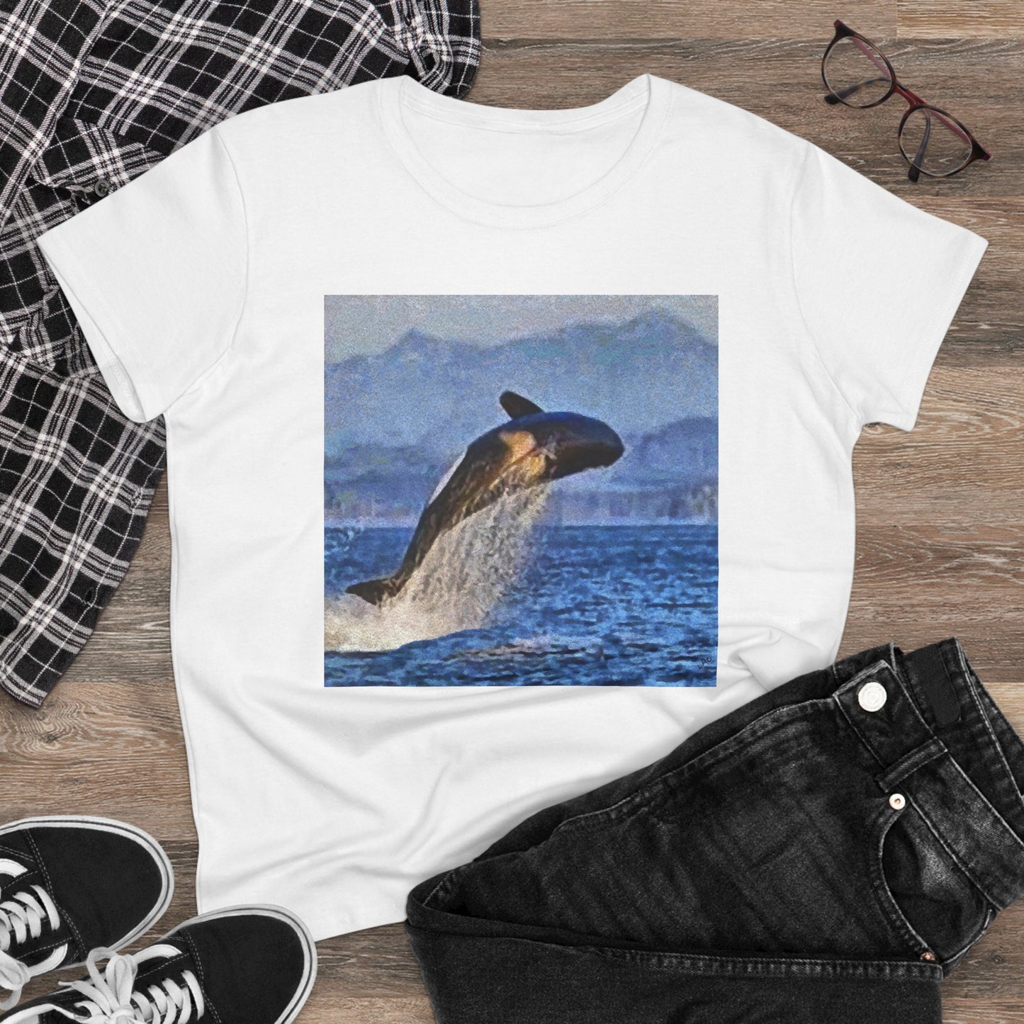 Whale 'Leviathan' Women's Midweight Cotton Tee