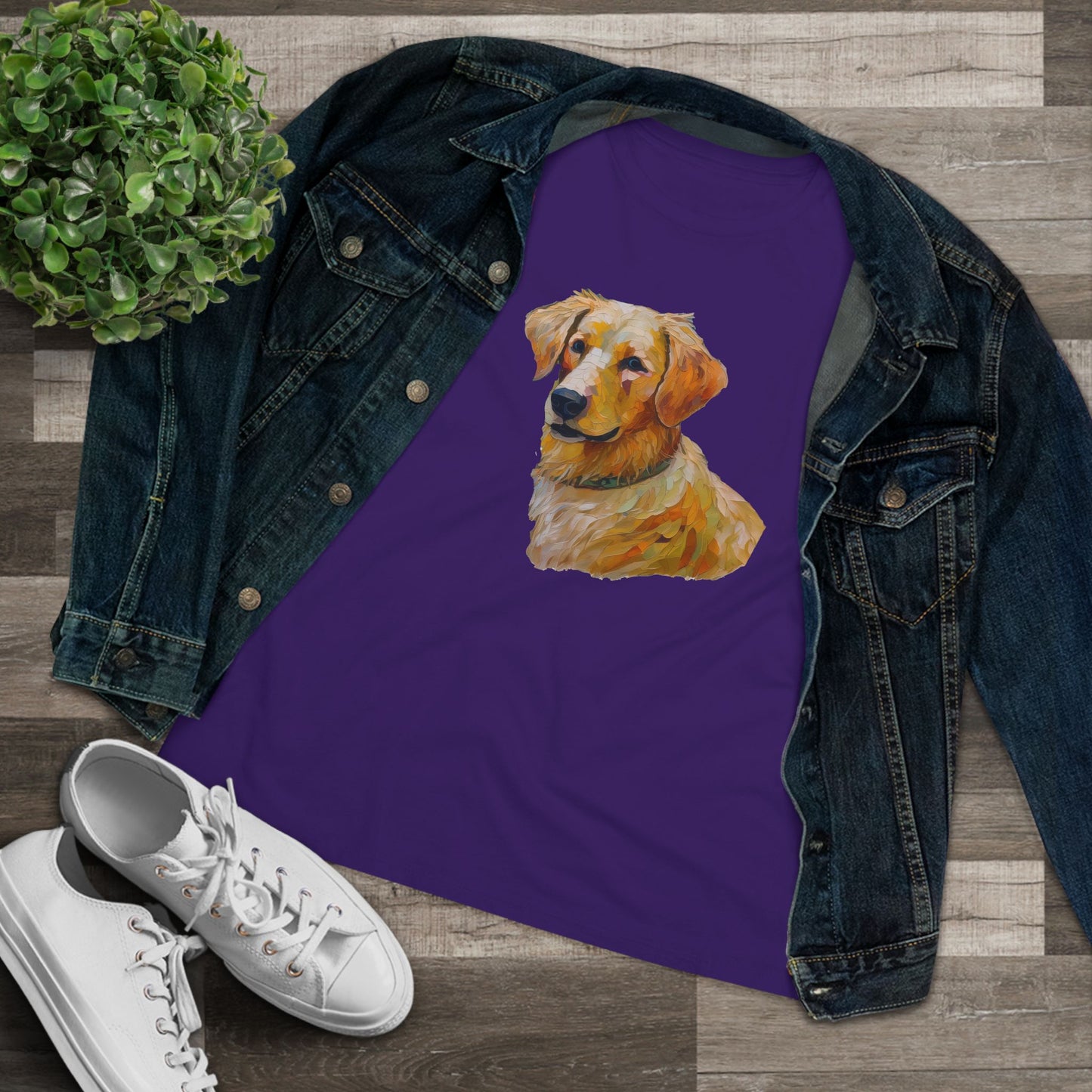 Golden Retriever Puppy Women's Relaxed Fit Cotton Tee