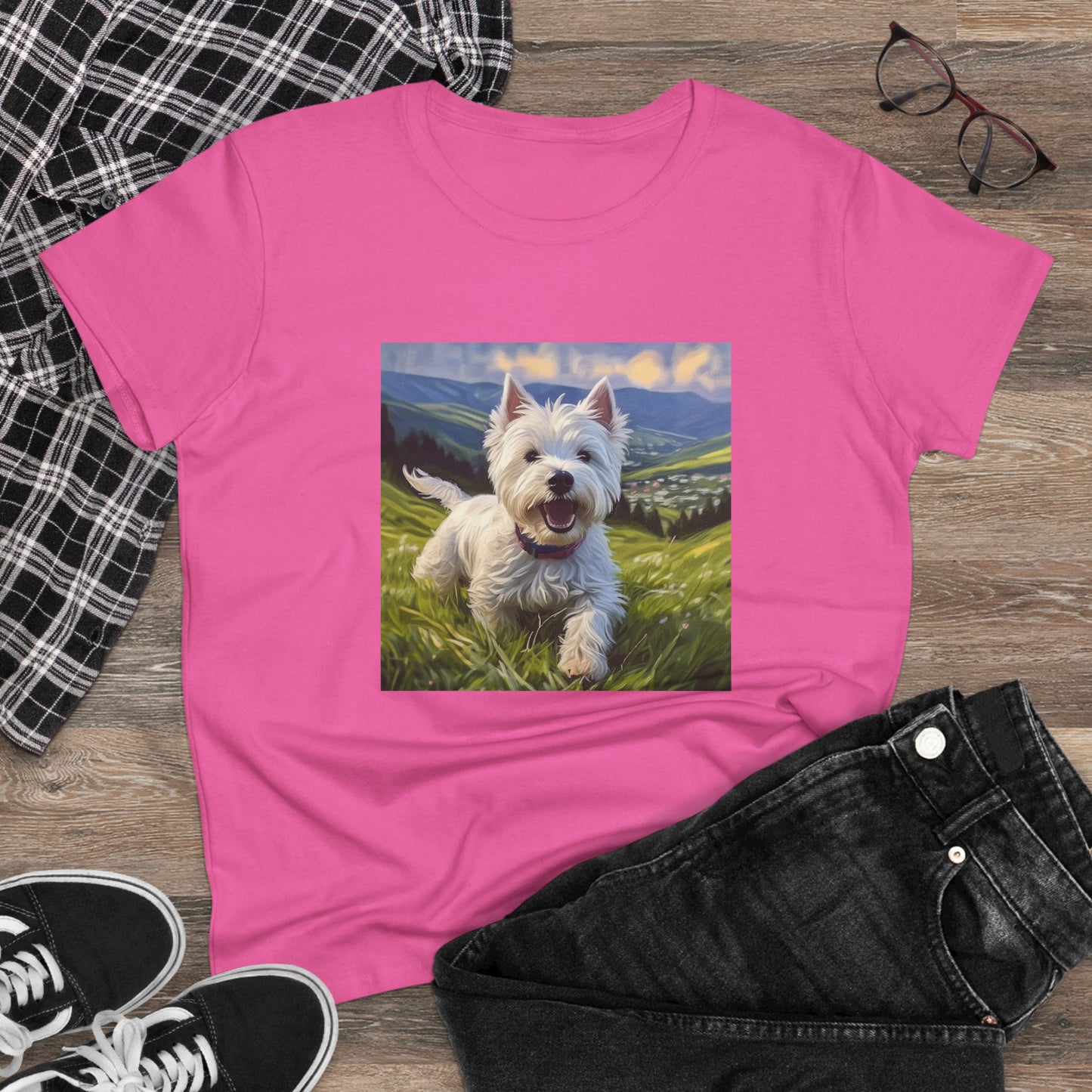Westie #2 - West Highland Terrier - Women's Midweight Cotton Tee
