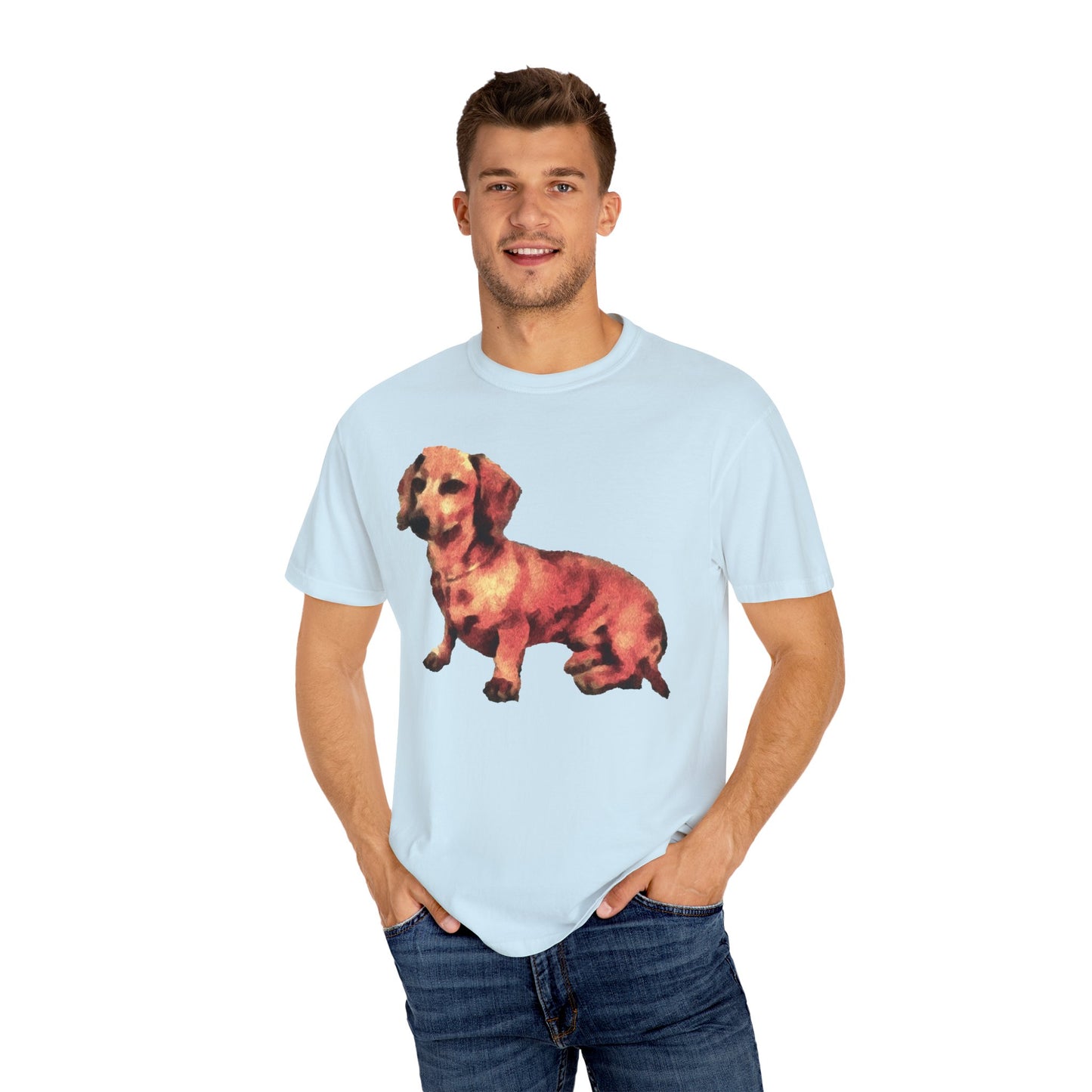 Dachshund 'Simone' Unisex Relaxed Fitted Garment-Dyed T-shirt