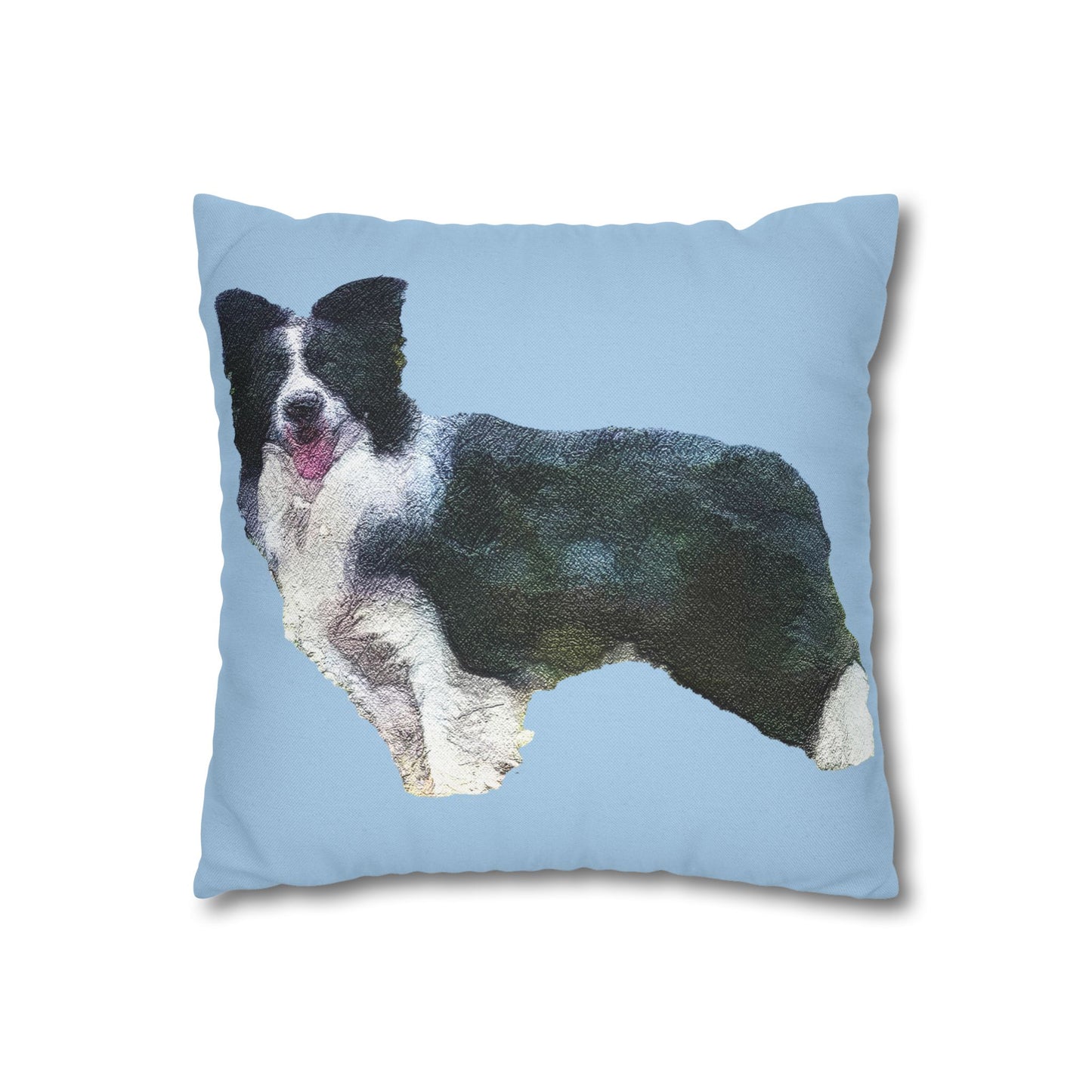Border Collie '#1' Spun Polyester Throw Pillow