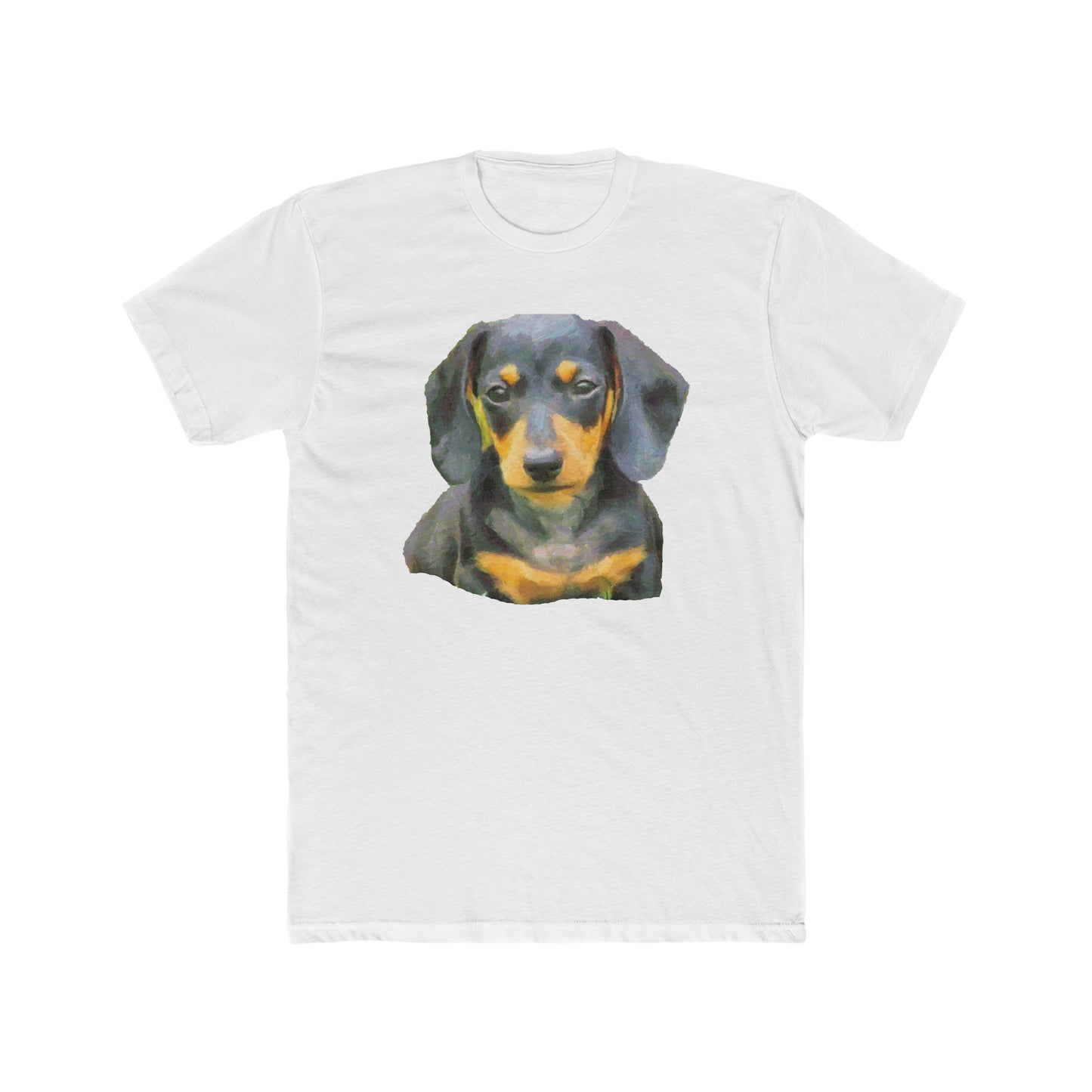 Dachshund 'Doxie #2' Men's Fitted Cotton Crew Tee