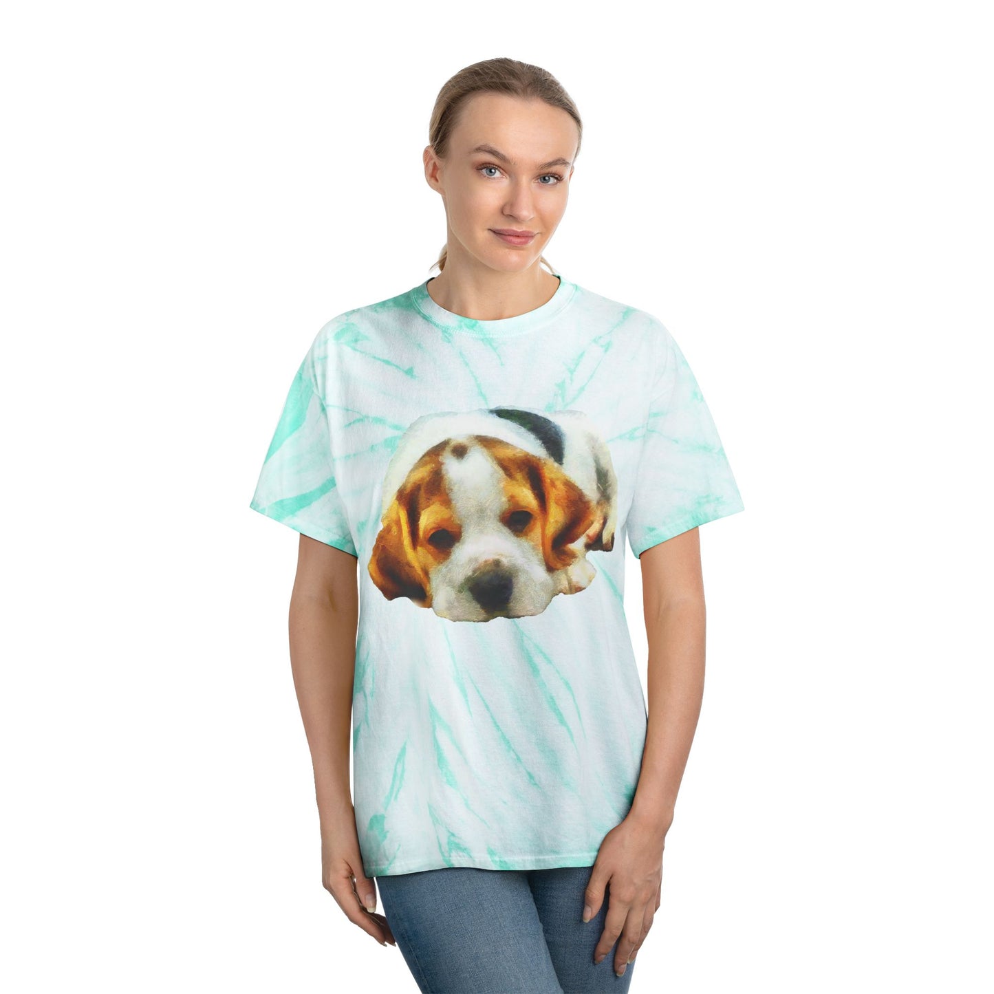 English Foxhound 'Sasha' Unisex Cotton Tie-Dye Tee, Cyclone