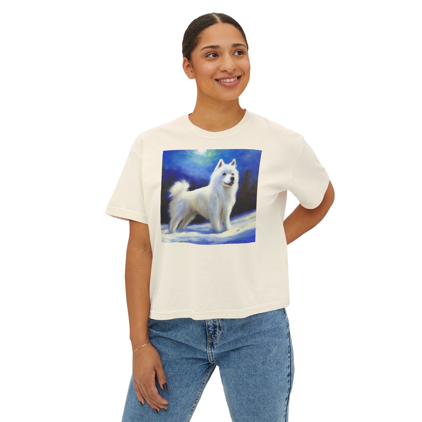 American Eskimo Dog Women's Oversized Boxy Tee