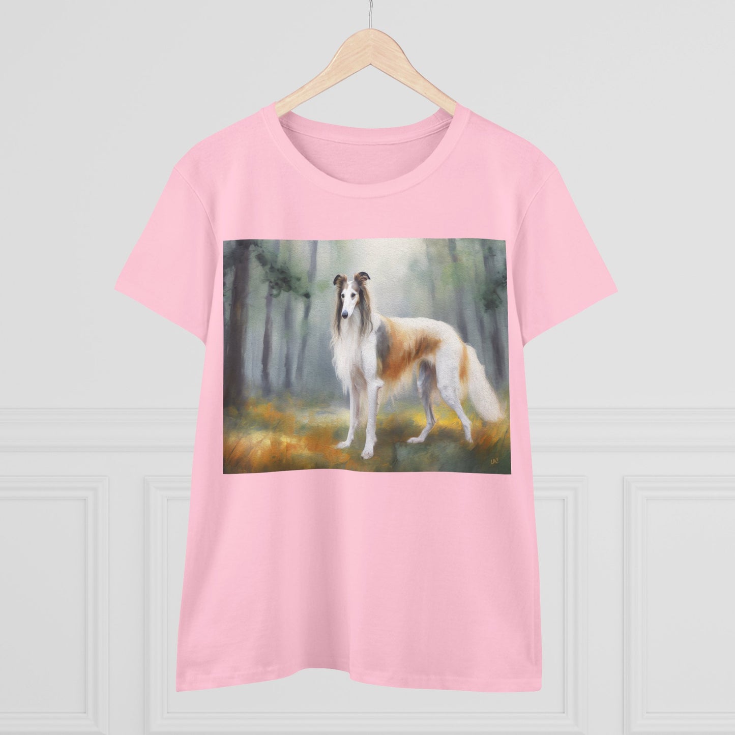 Borzoi 'Russian Wolfhound' Women's Midweight Cotton Tee