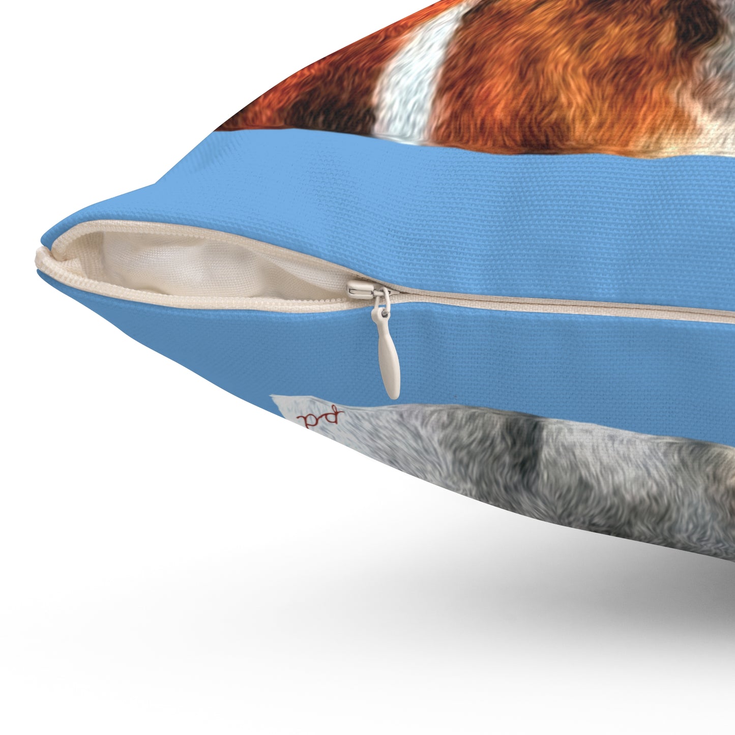 Brittany Spaniel 'Gunner' Spun Polyester Throw Pillow
