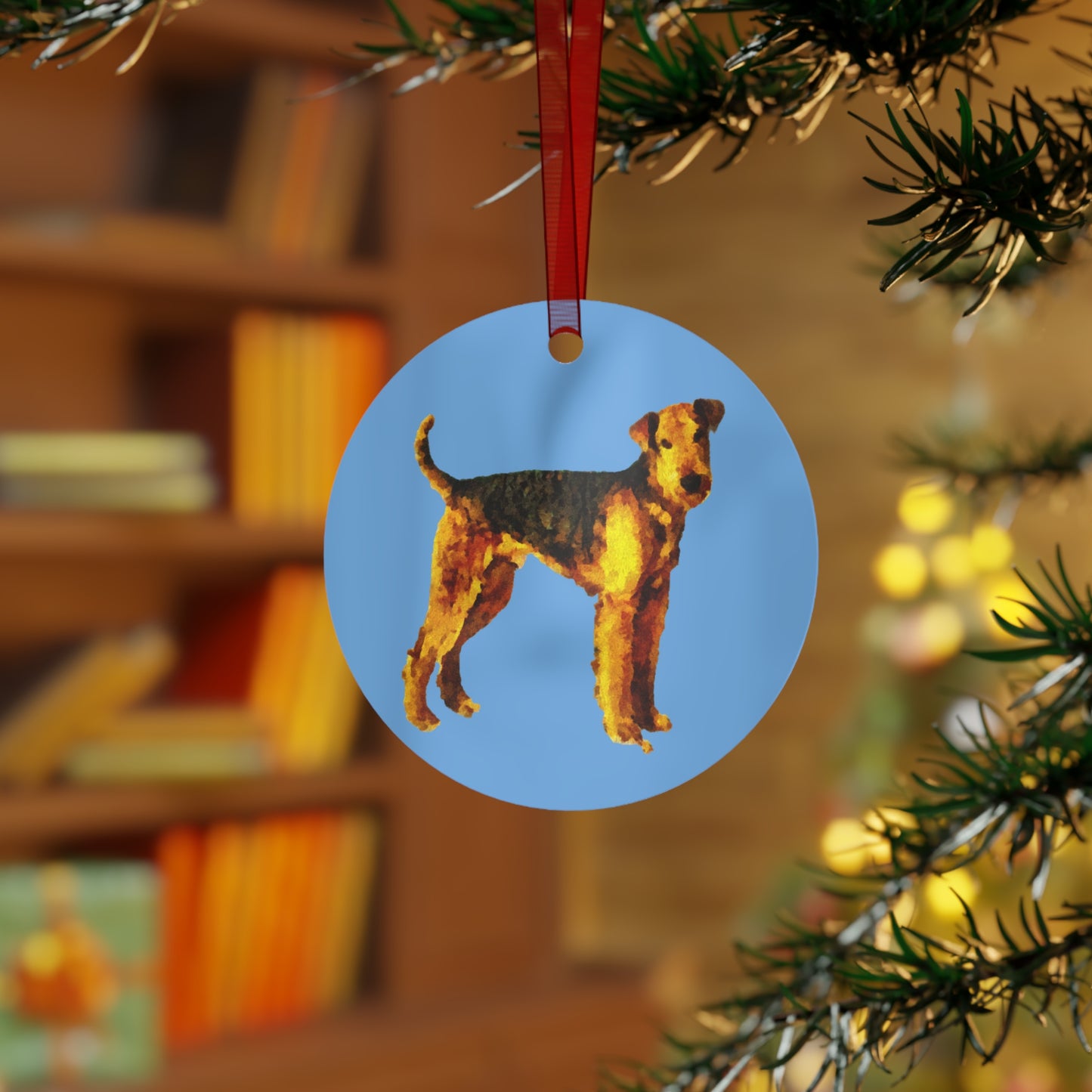 Airedale Terrier 'Lucy' Charming Metal Ornament