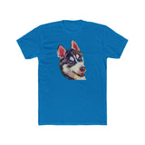 Siberian Husky 'Iditarod' Men's Fitted Cotton Crew Tee
