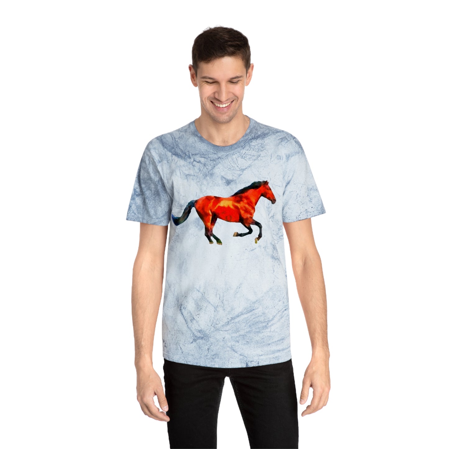 Horse 'Old Red' Unisex Cotton Color Blast T-Shirt