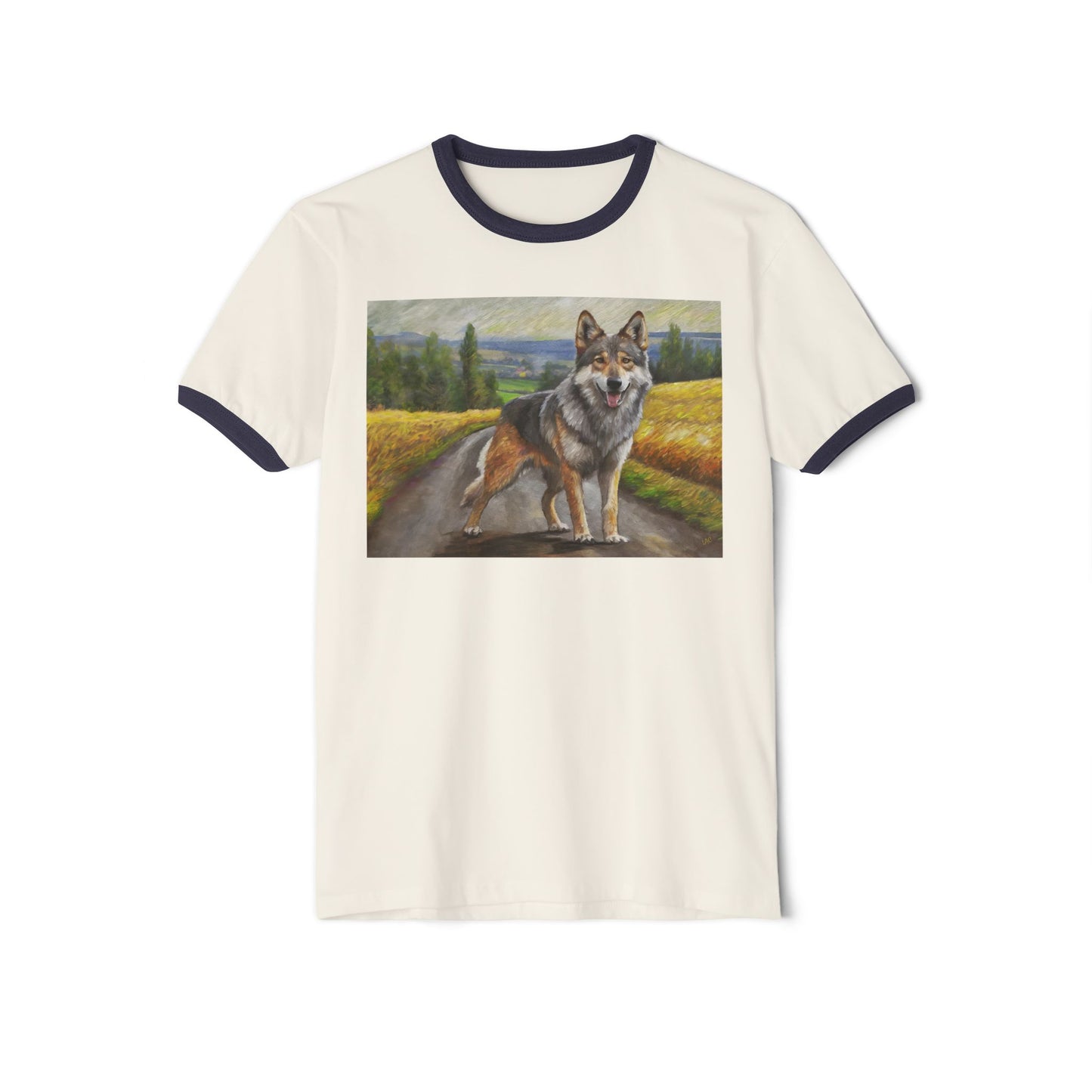 Czechoslovakian Vlciak Wolfdog Classic Cotton Ringer T-Shirt