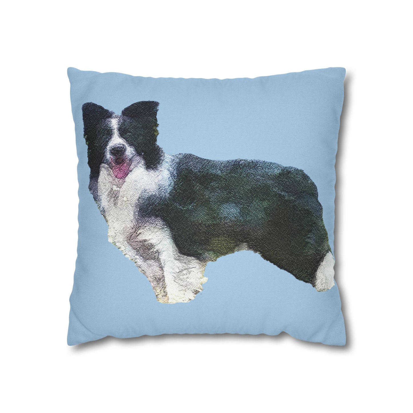Border Collie '#1' Spun Polyester Throw Pillow