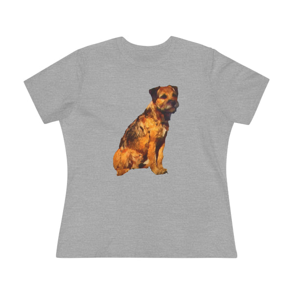'Andrew' Border Terrier Women's Relaxed Fit Cotton Tee