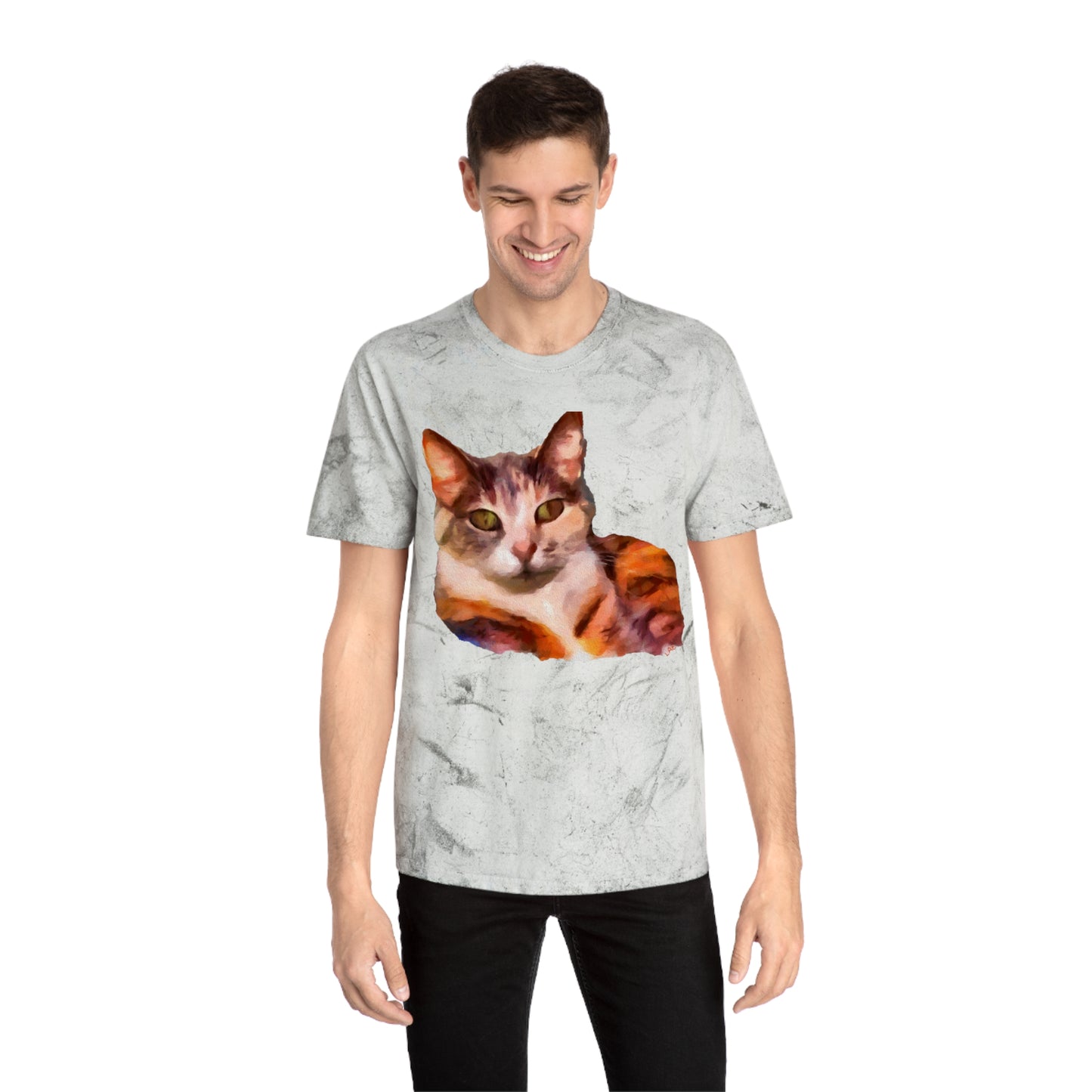 Orange Cat 'Smidget' Unisex Cotton Color Blast T-Shirt