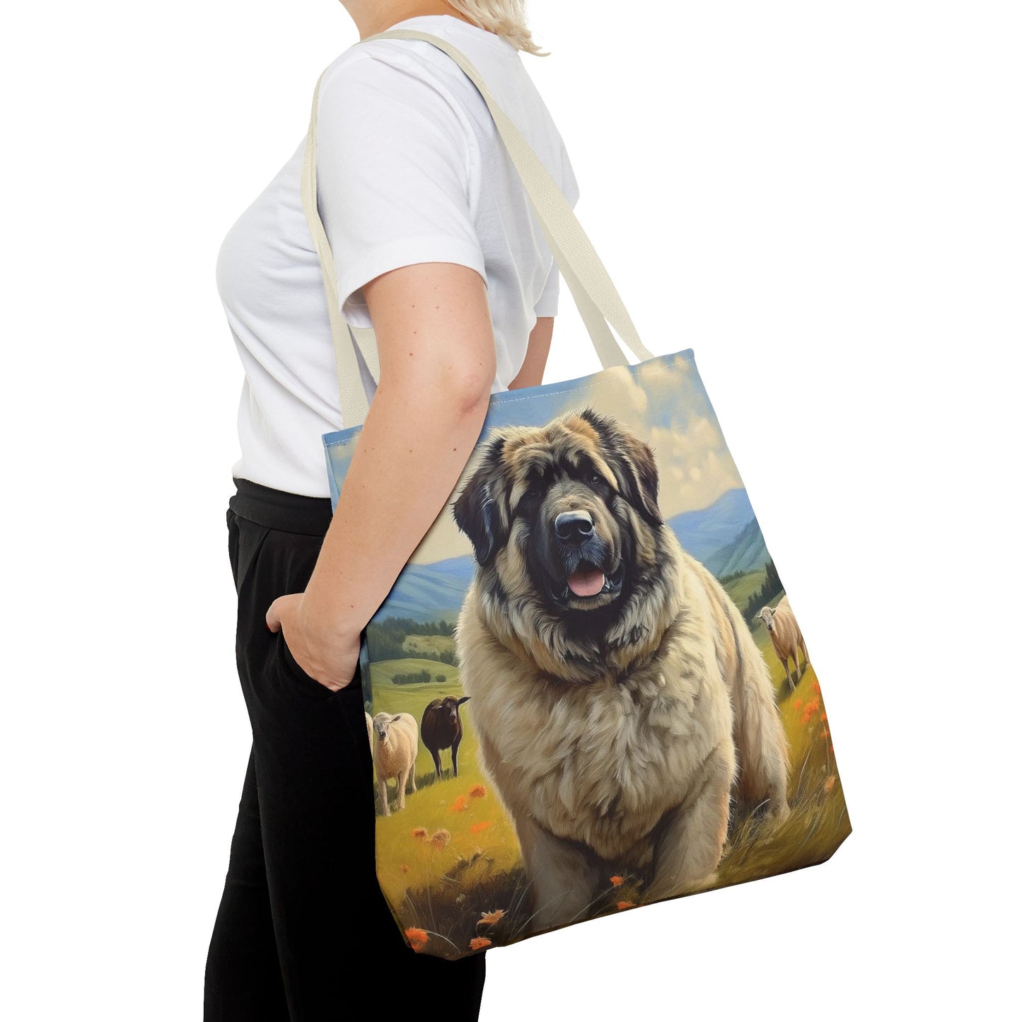 Caucasian Shepherd Dog Polyester Tote Bag (AOP)